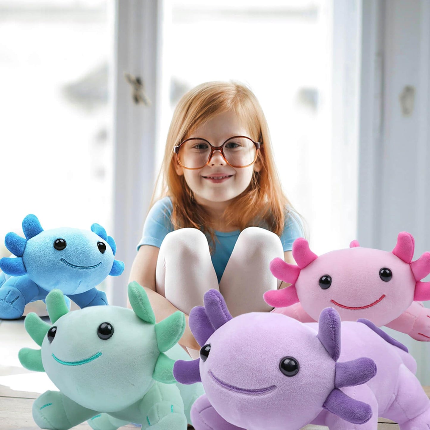 DYBFONO Axolotl Plush Toy – 10.8-Inch Soft Kawaii Pillow (Purple)