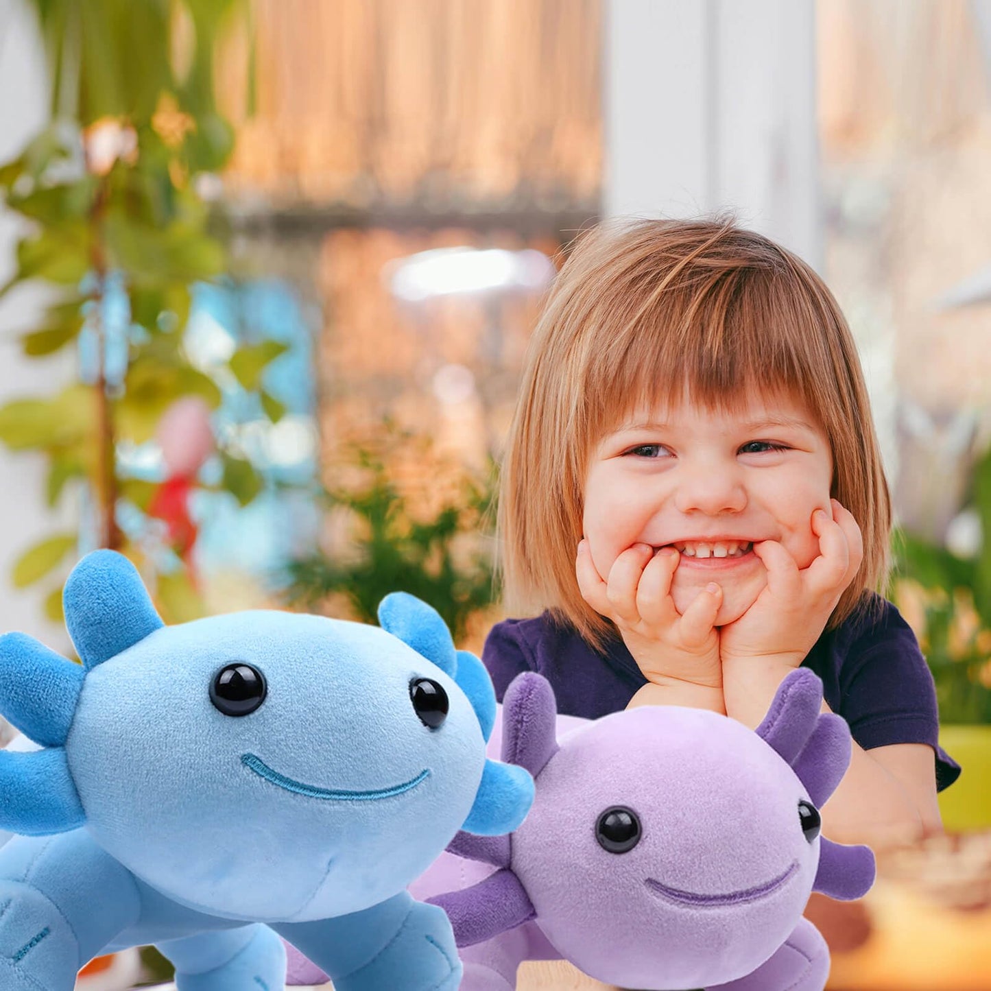 DYBFONO Axolotl Plush Toy – 10.8-Inch Soft Kawaii Pillow (Purple)