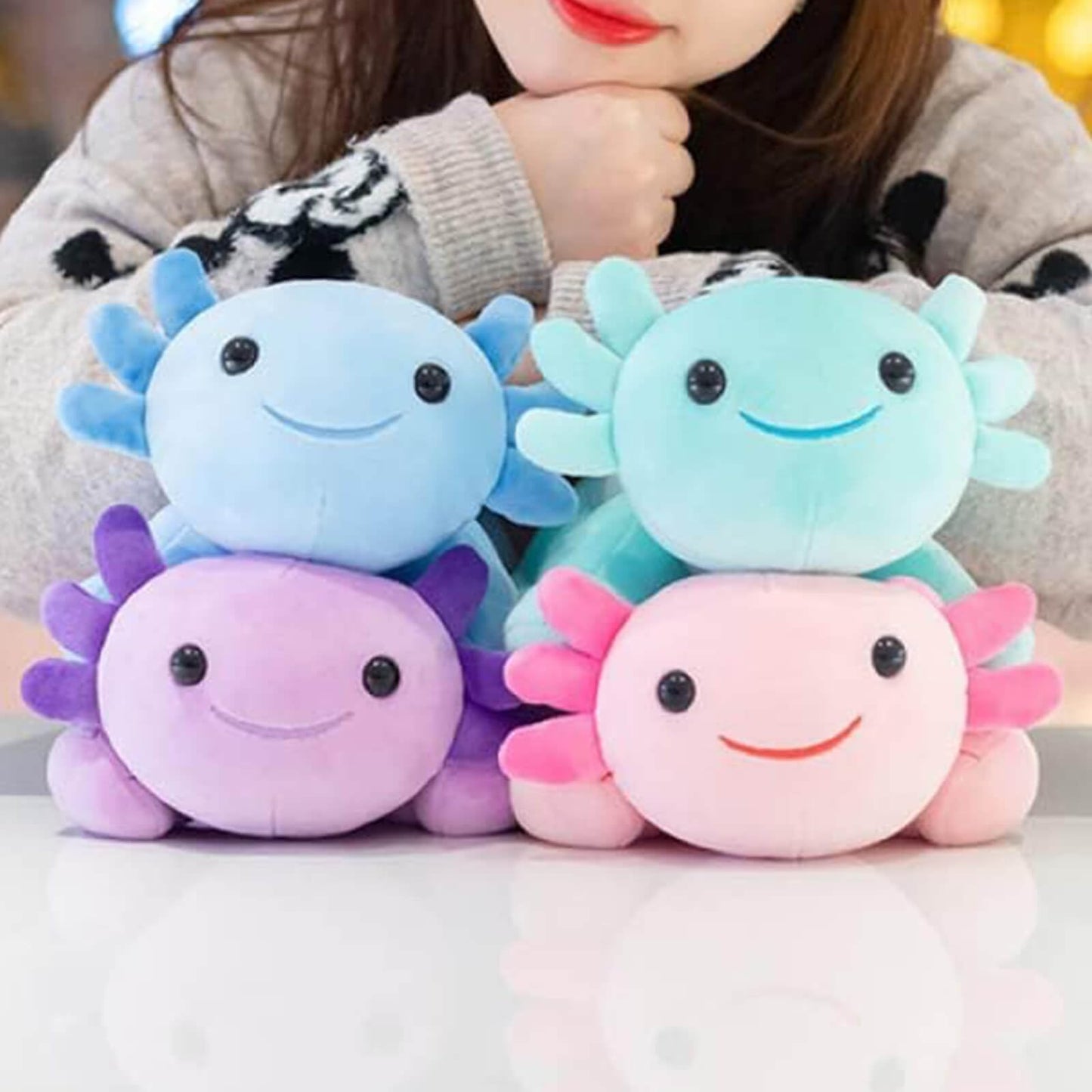 DYBFONO Axolotl Plush Toy – 10.8” Soft Cute Axolotl Pillow for Kids