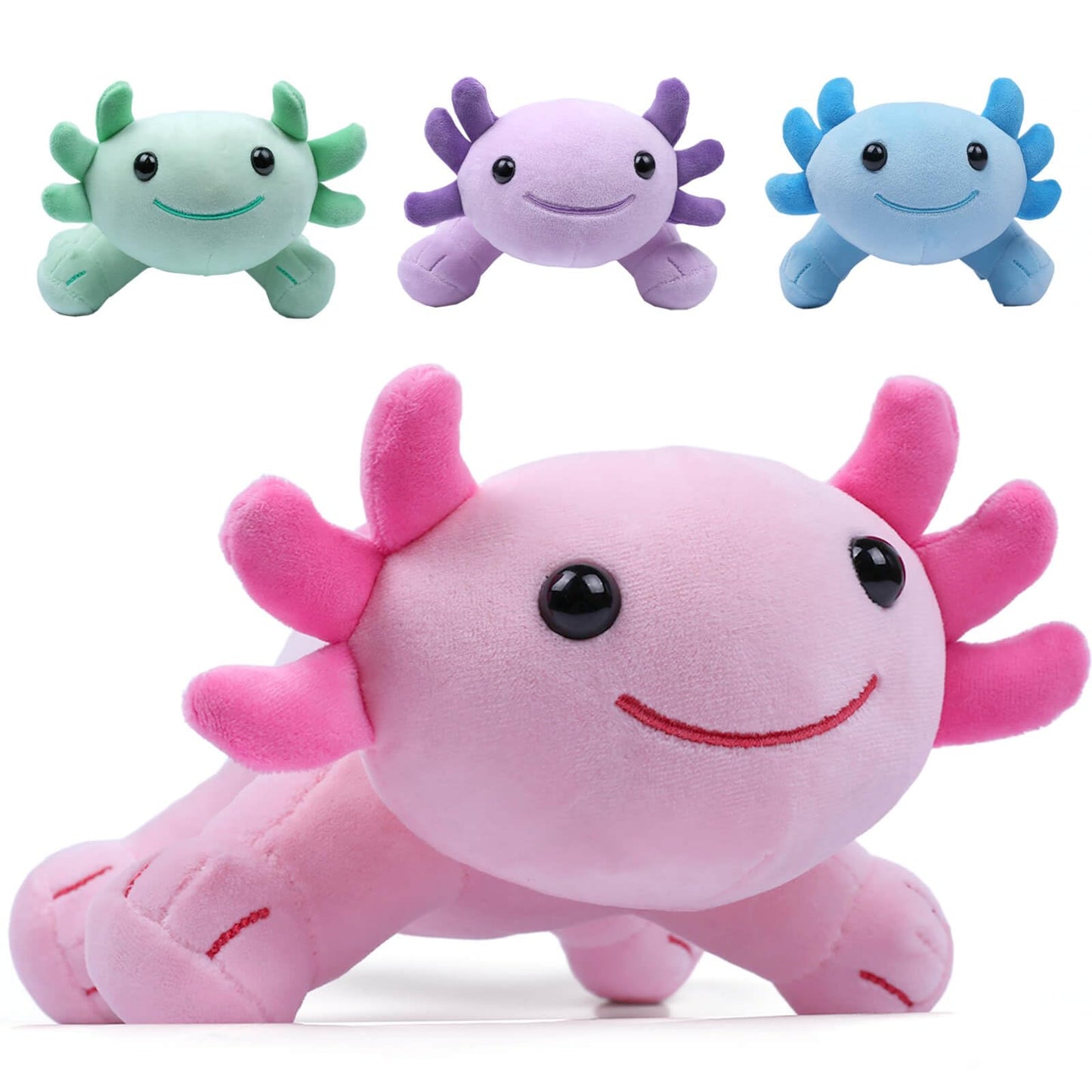 DYBFONO Axolotl Plush Toy, 10.8-inch Soft Pink Kawaii Salamander Pillow for Kids
