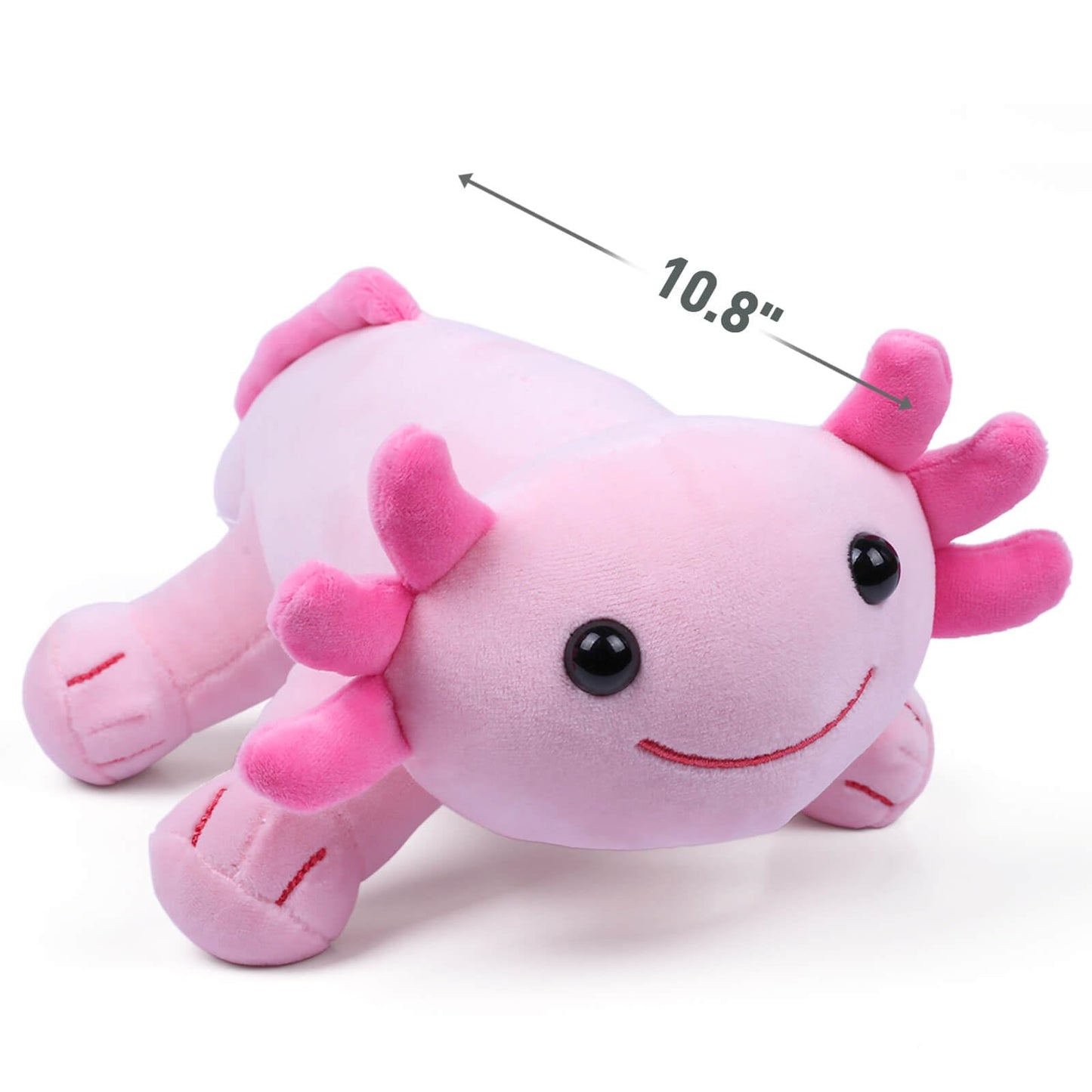 DYBFONO Axolotl Plush Toy, 10.8-inch Soft Pink Kawaii Salamander Pillow for Kids