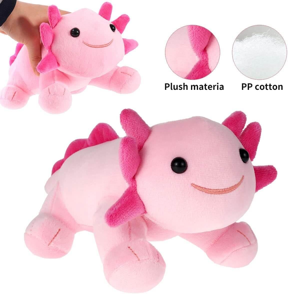 DYBFONO Axolotl Plush Toy, 10.8-inch Soft Pink Kawaii Salamander Pillow for Kids