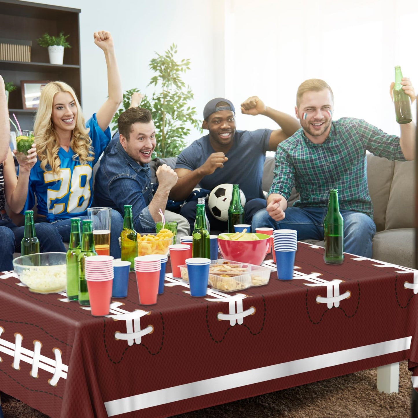 Dydamud Football Party Decorations – 3-Pack Disposable Tablecloths 108 x 54 in