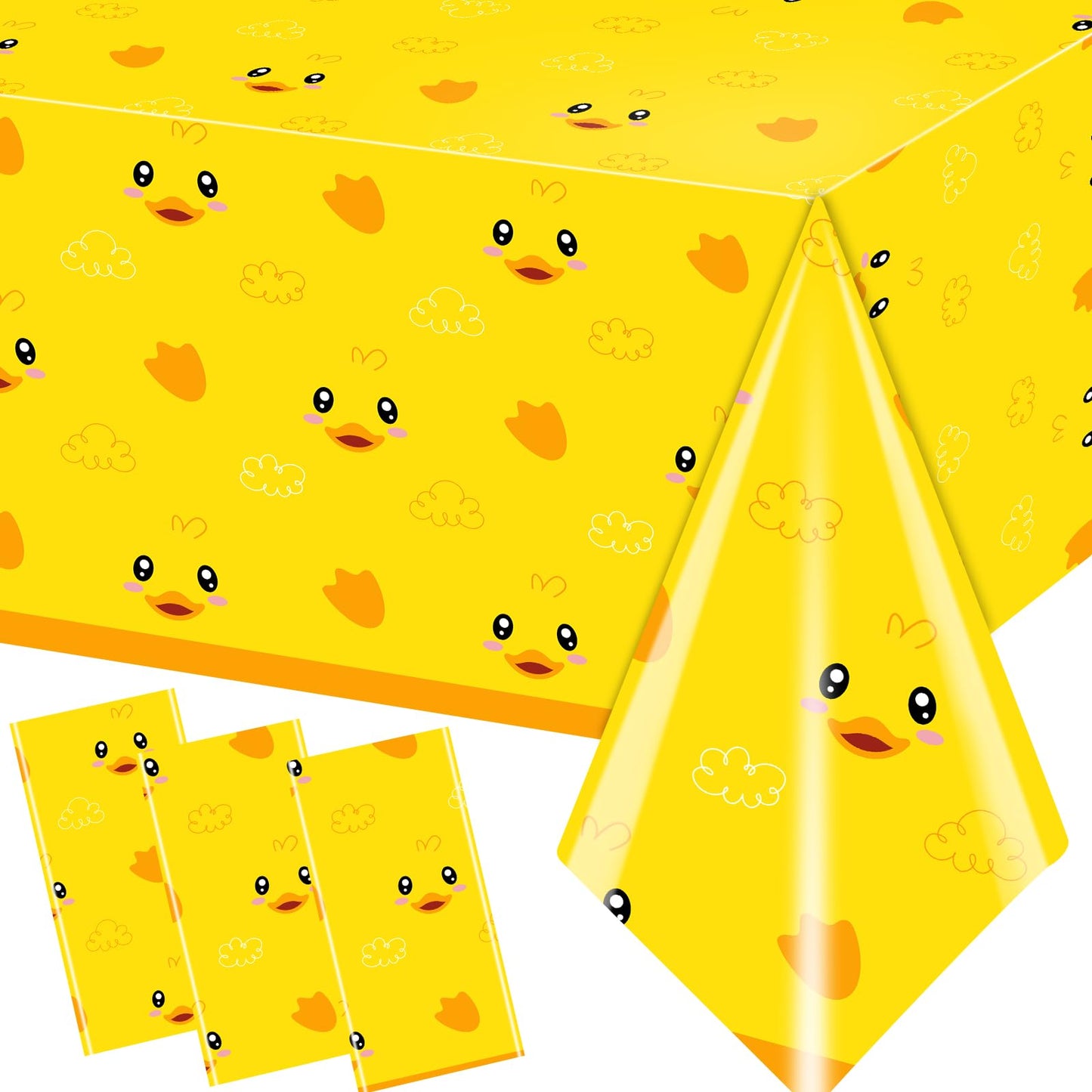 Dydamud 3pcs Yellow Duckie Table Cover – Waterproof & Easy to Clean, 70.8 x 42.5 in