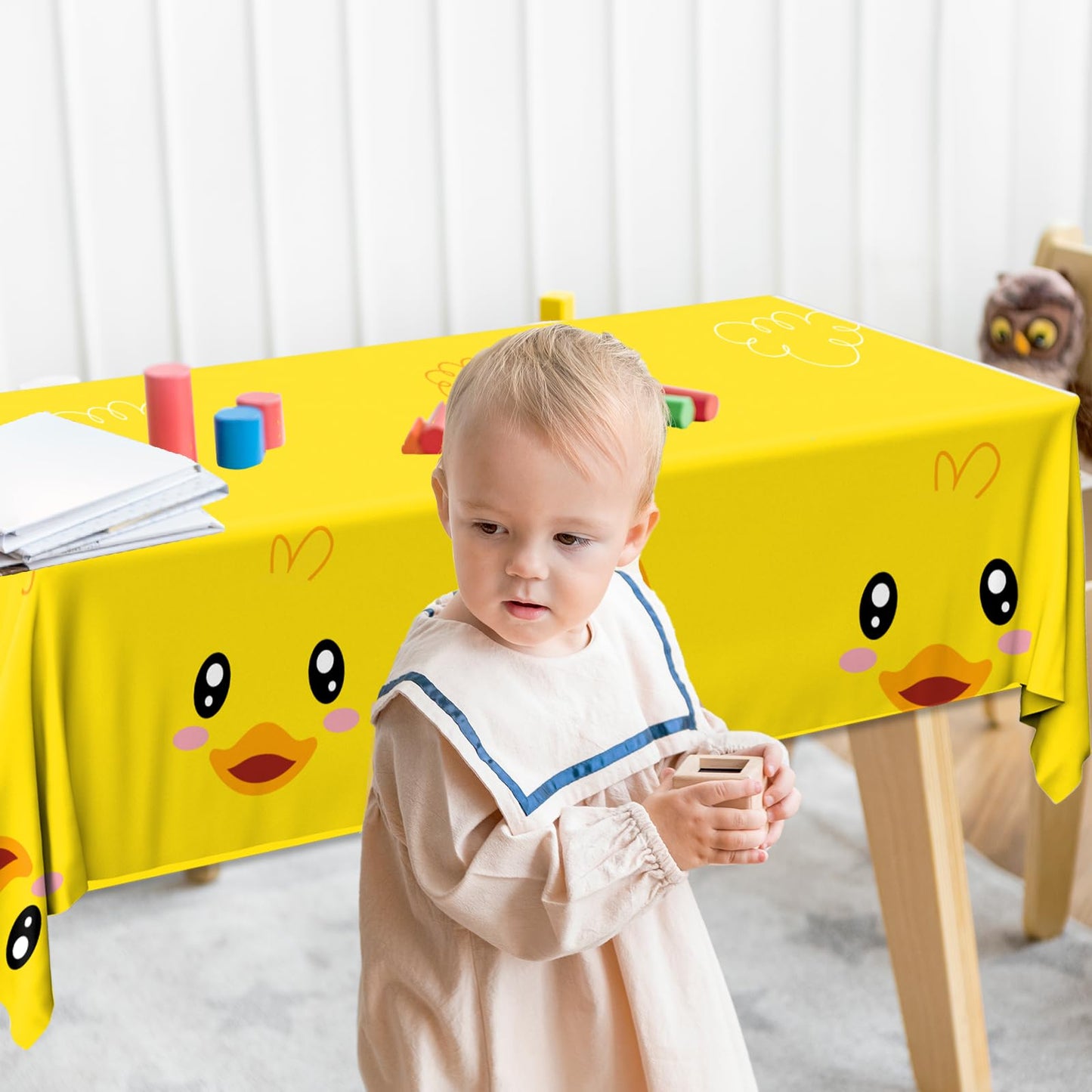 Dydamud 3pcs Yellow Duckie Table Cover – Waterproof & Easy to Clean, 70.8 x 42.5 in