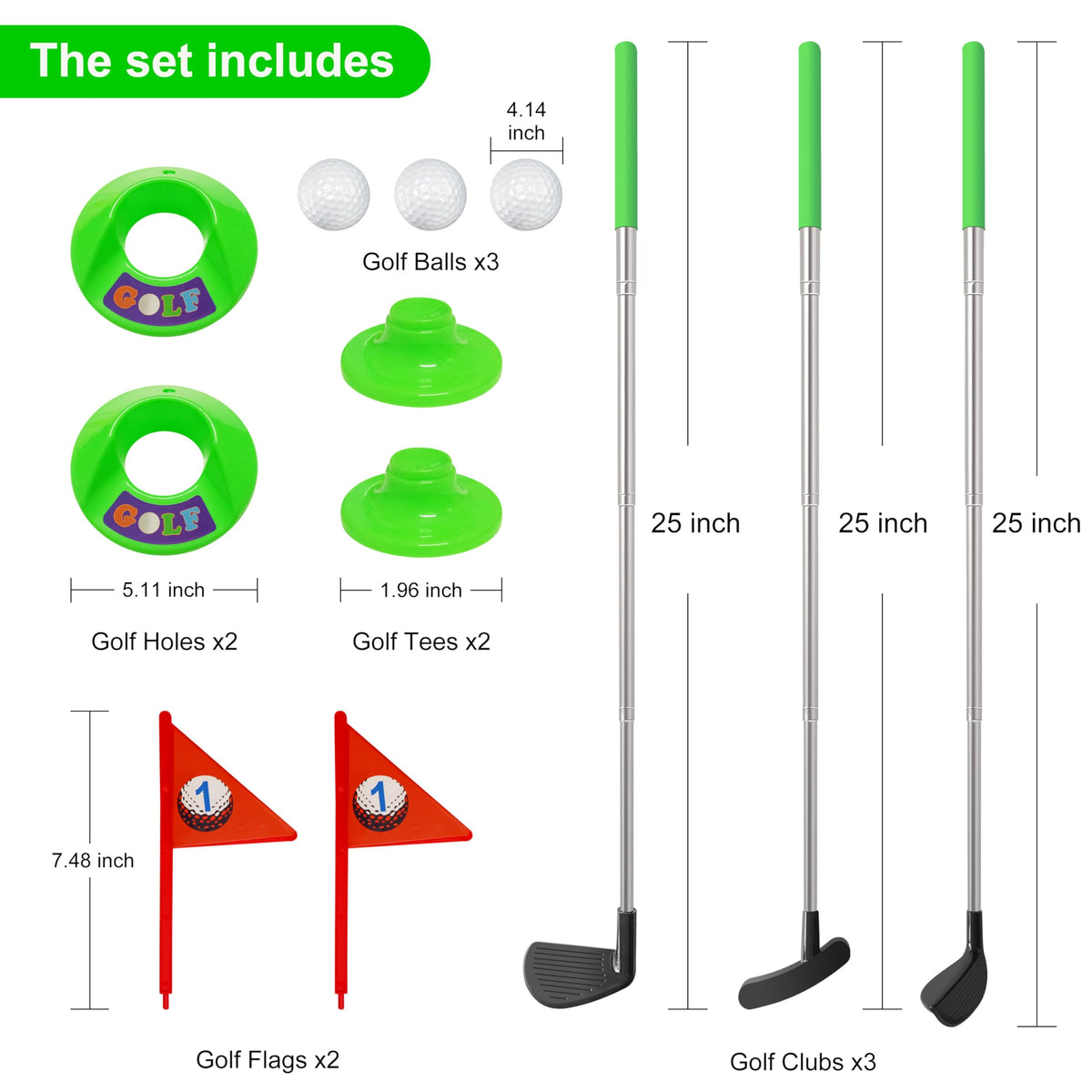 Dyienocs Kids Golf Clubs Set – Retractable Toy Golf for Toddlers