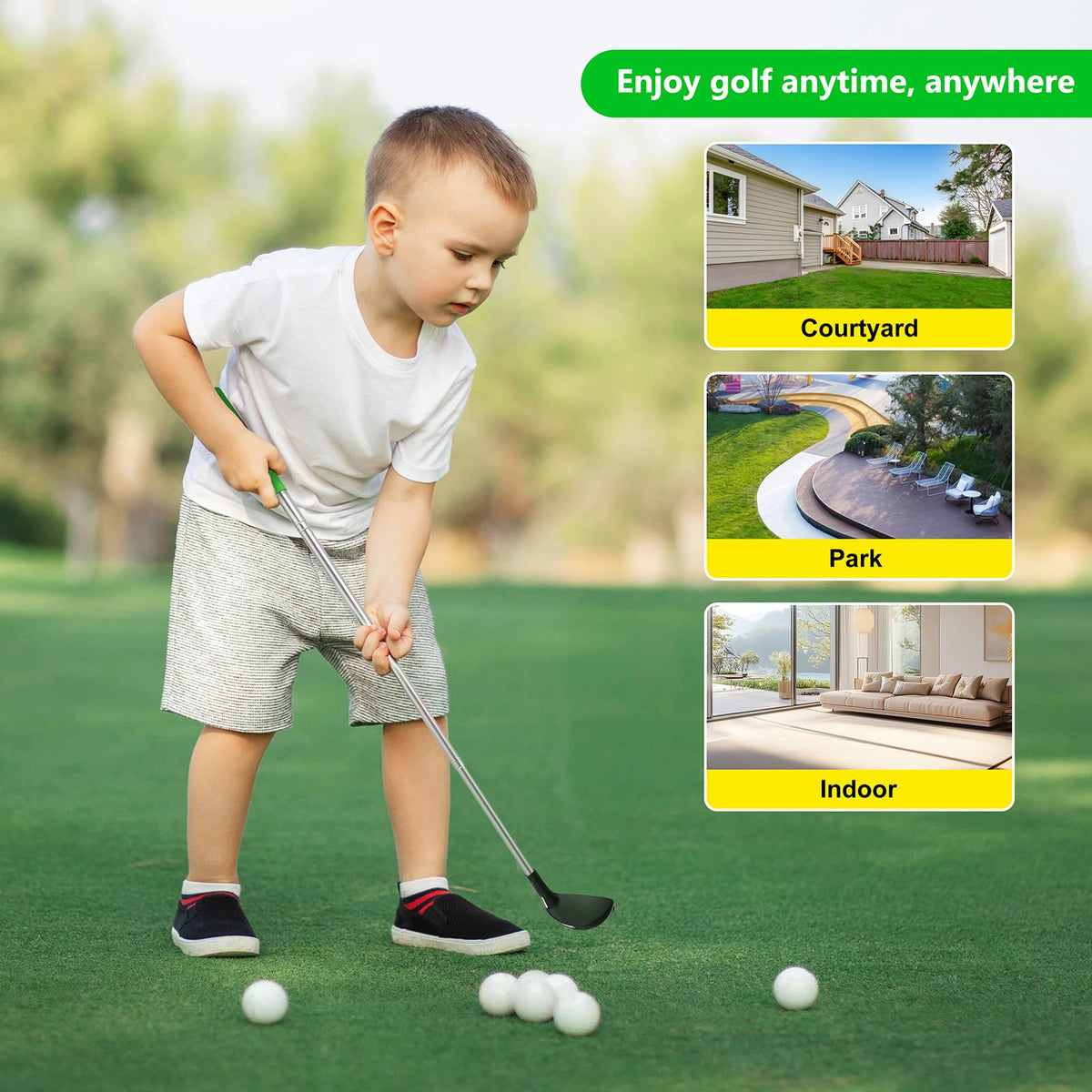 Dyienocs Kids Golf Clubs Set – Retractable Toy Golf for Toddlers