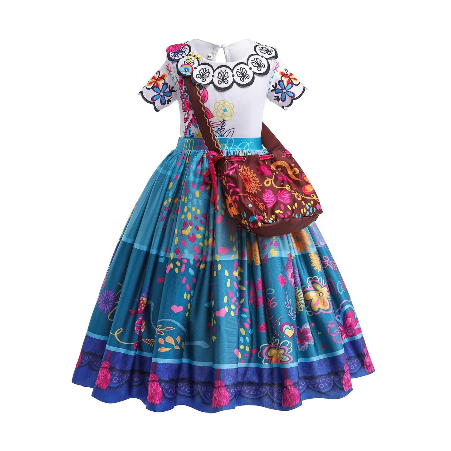 DYJJKM Mirabel Costume for Girls – Blue Magic Family Dress Cosplay Outfit, 2-3Year