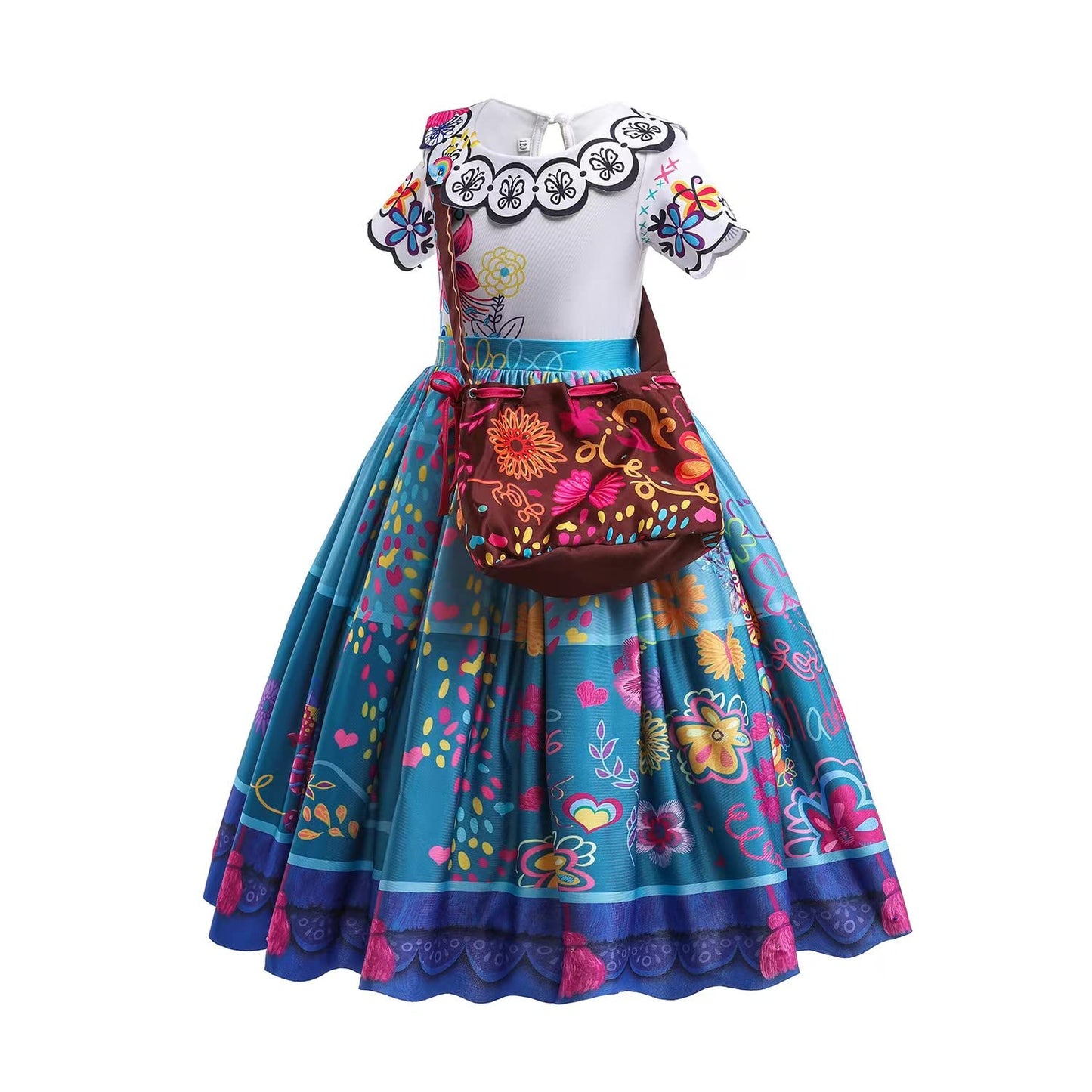 DYJJKM Mirabel Costume for Girls – Blue Magic Family Dress Cosplay Outfit, 2-3Year