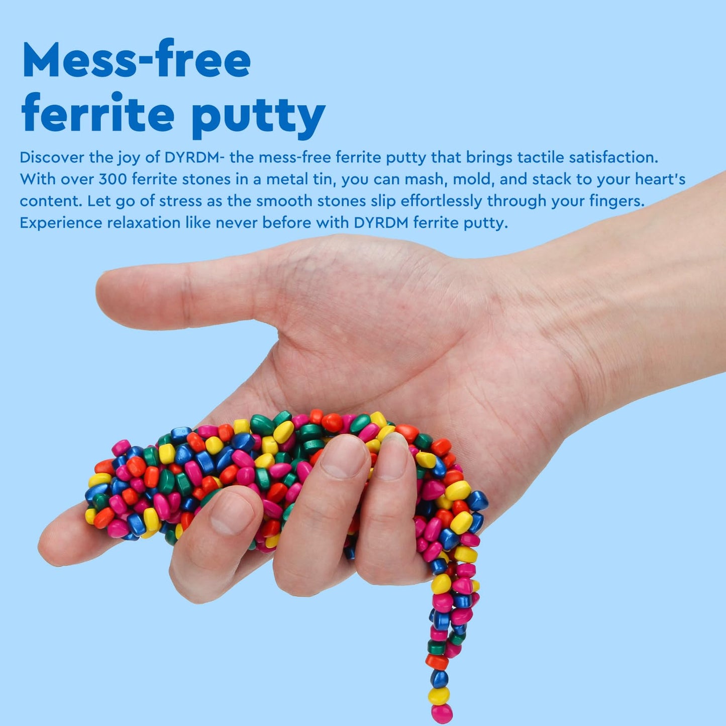 DYRDM 300+ Original Ferrite Putty Multicolor – Sensory Stones Desk Fidget Toy for Adults
