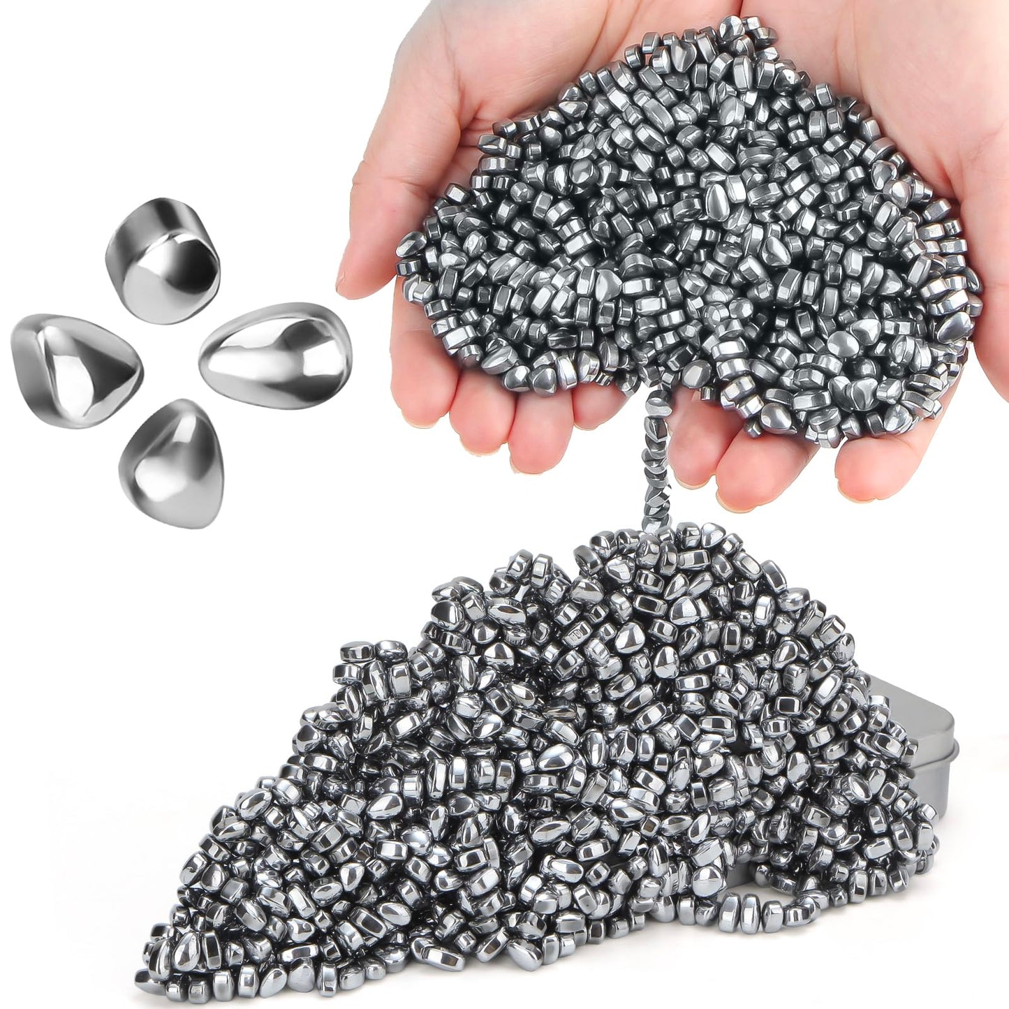 DYRDM 1000+ Ferrite Putty Silver | Sensory Stones Fidget Desk Accessory