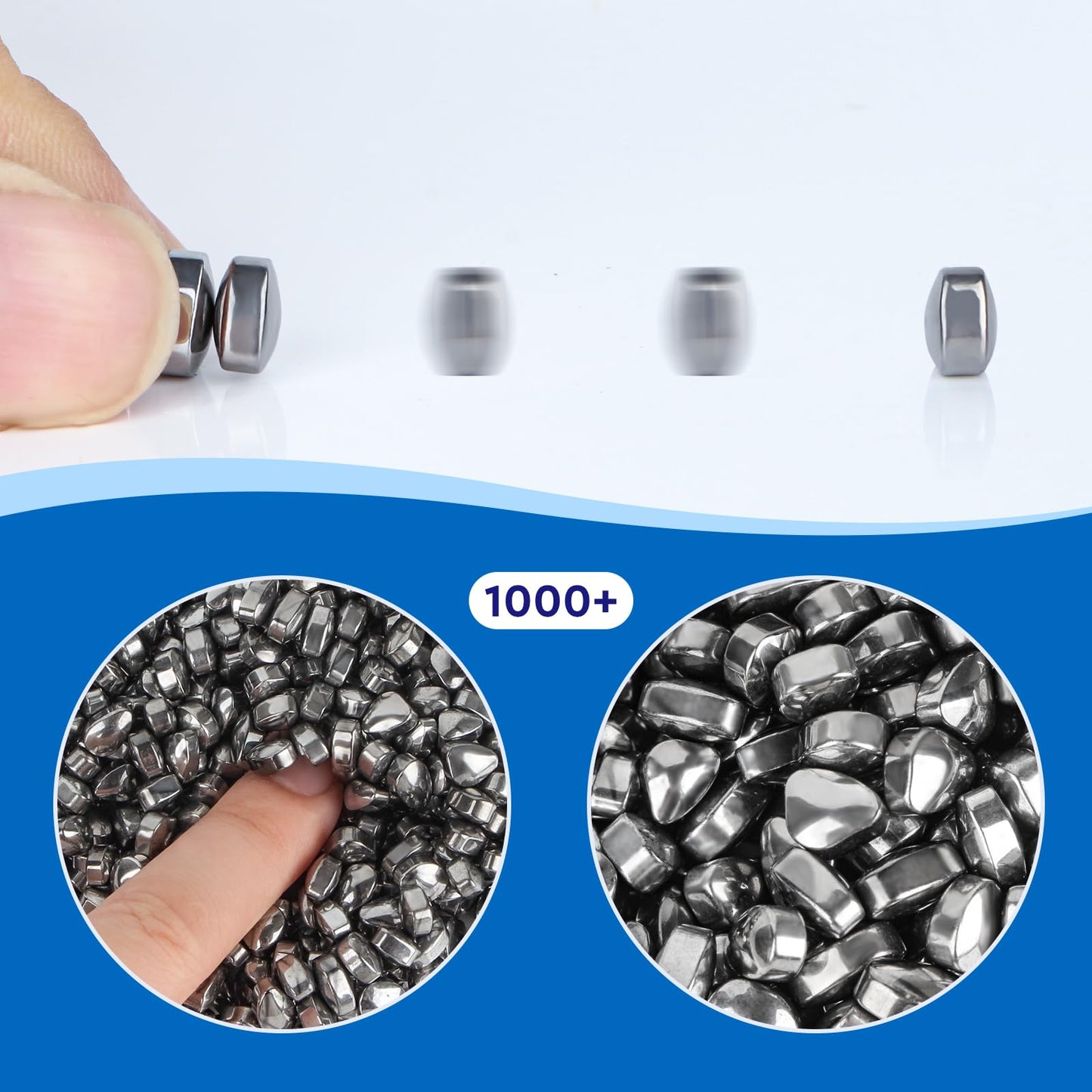 DYRDM 1000+ Ferrite Putty Silver | Sensory Stones Fidget Desk Accessory