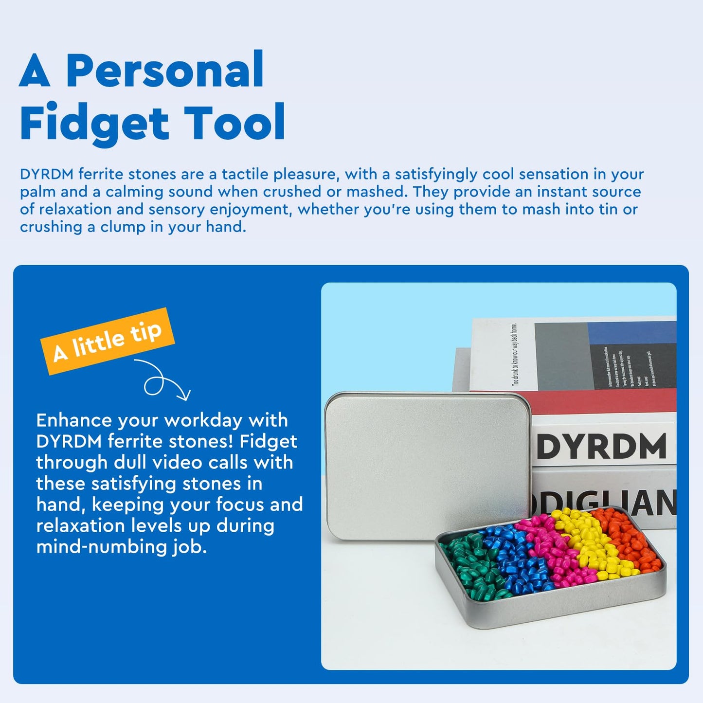 DYRDM 300+ Original Ferrite Putty Multicolor – Sensory Stones Desk Fidget Toy for Adults