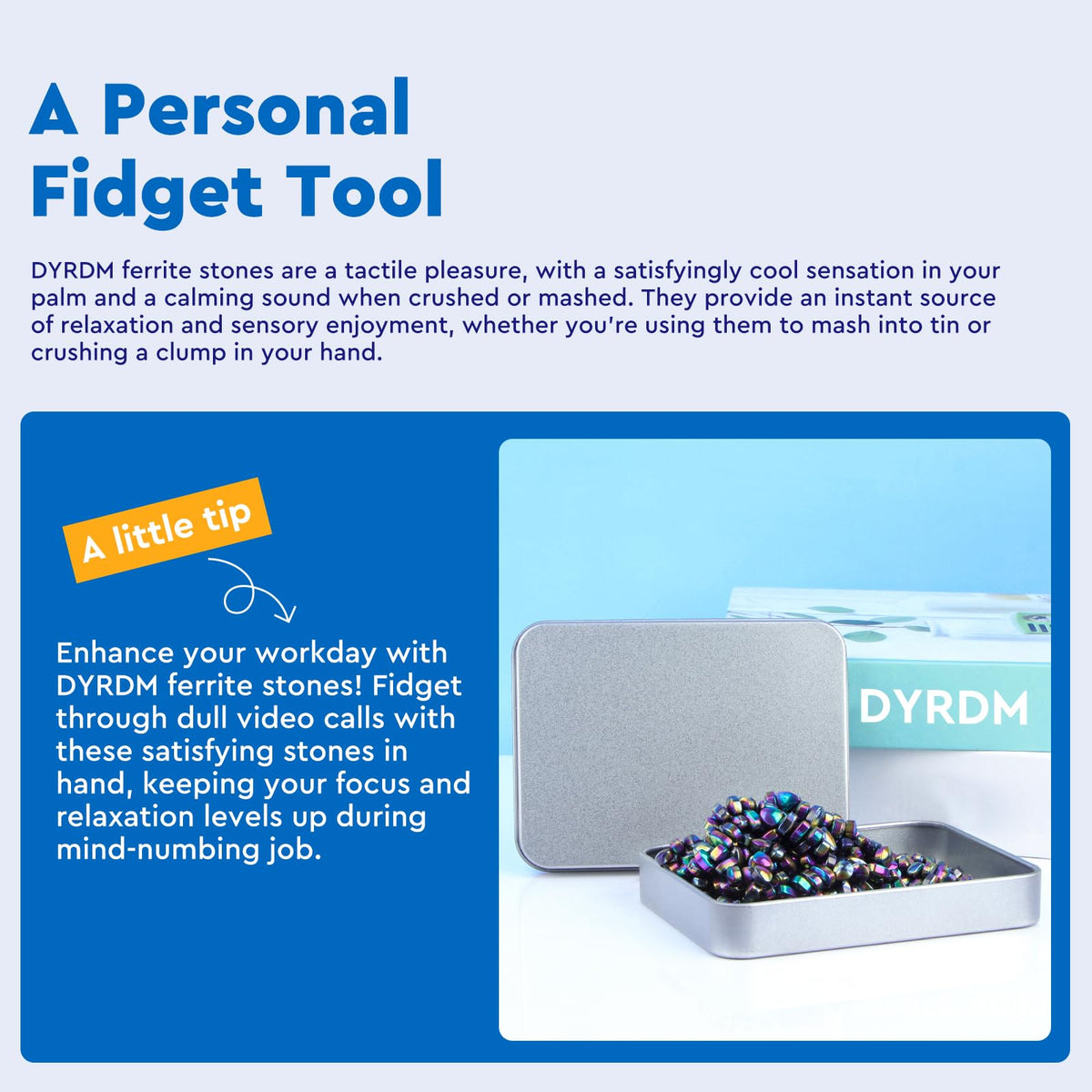 DYRDM 300+ Original Ferrite Putty – Colorful Sensory Stones for Desk Focus, Stress Relief & Gift-Ready