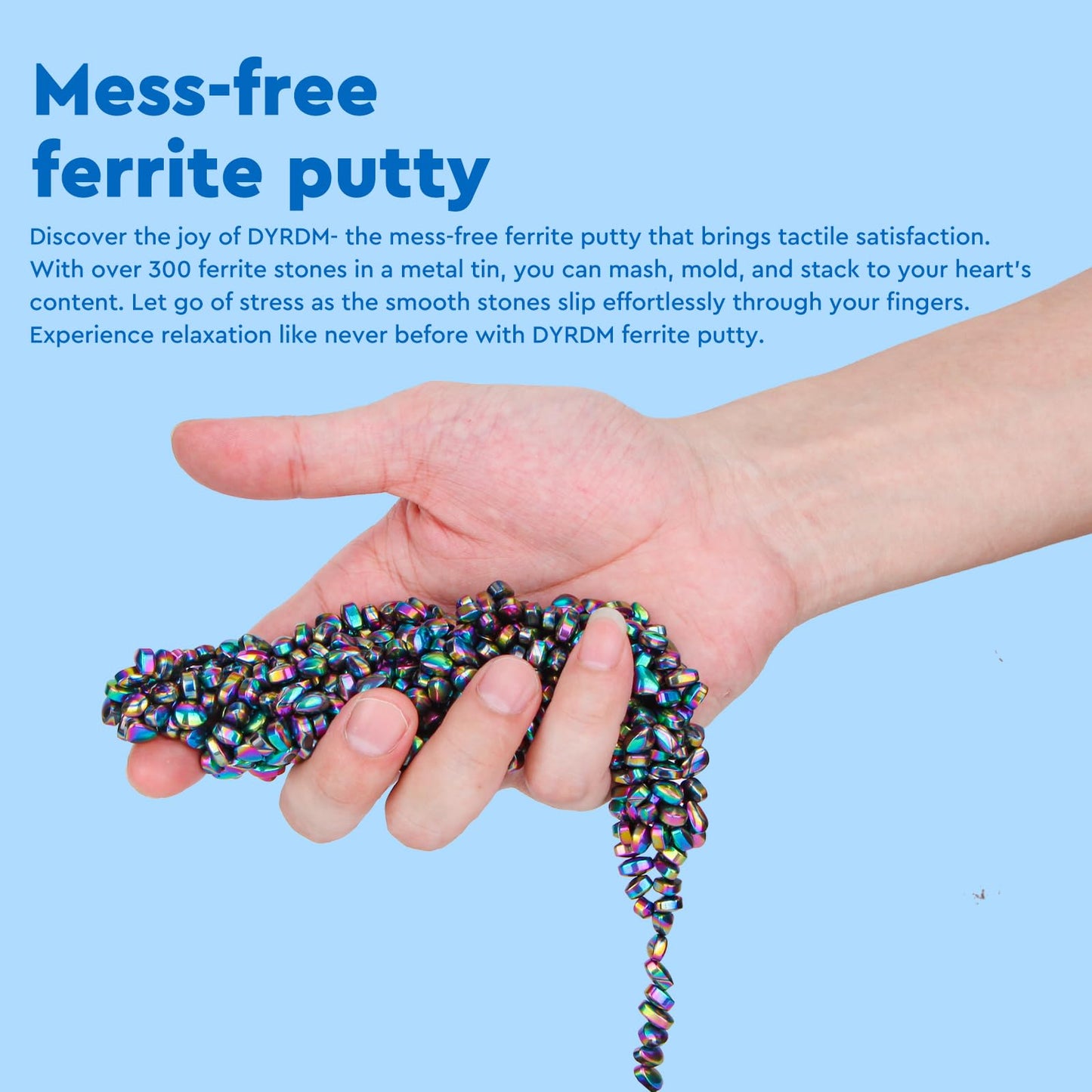 DYRDM 300+ Original Ferrite Putty – Colorful Sensory Stones for Desk Focus, Stress Relief & Gift-Ready