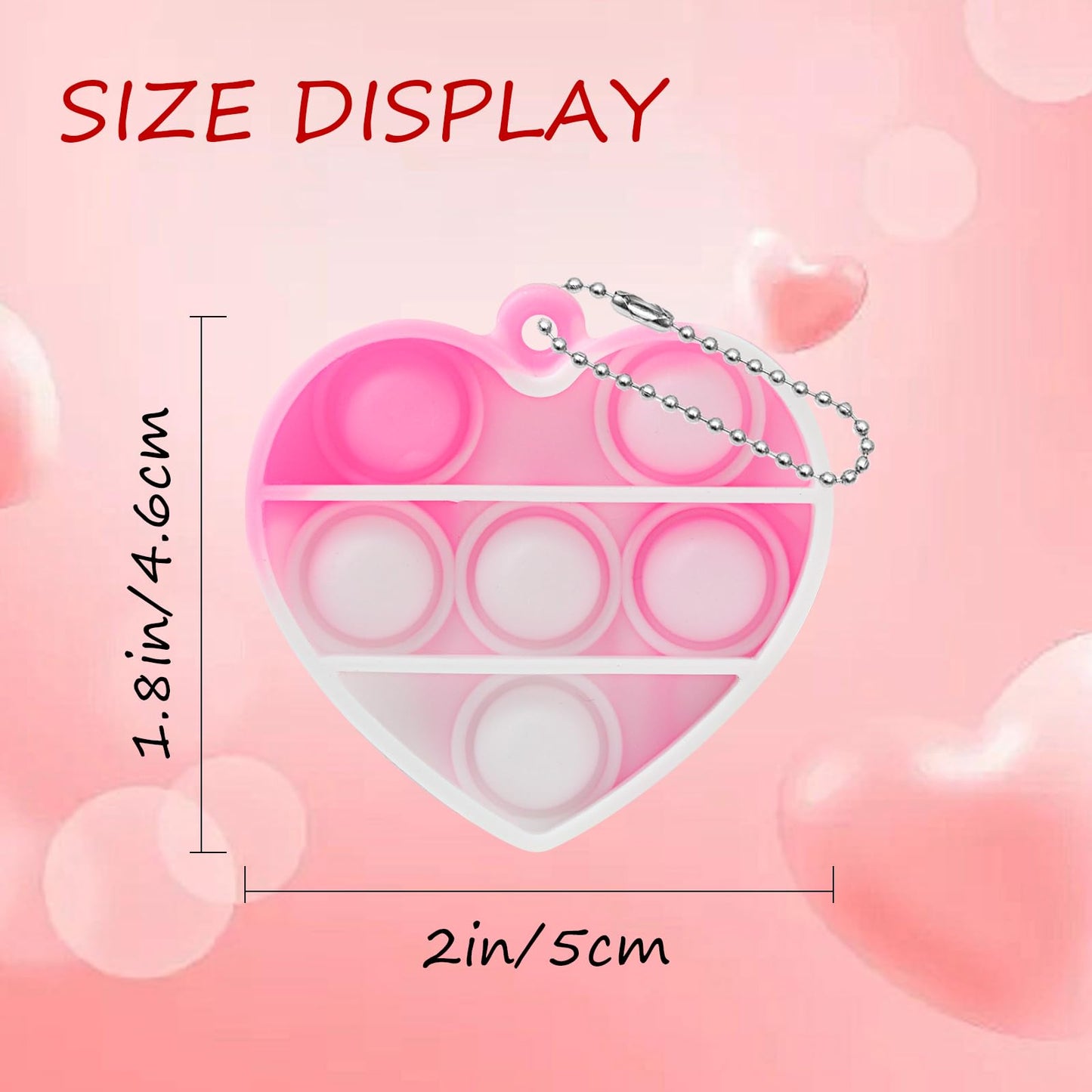 DZLUSJ 36Pcs Valentines Day Mini Pop Bubble Keychain – Colorful Silicone Fidget Toys