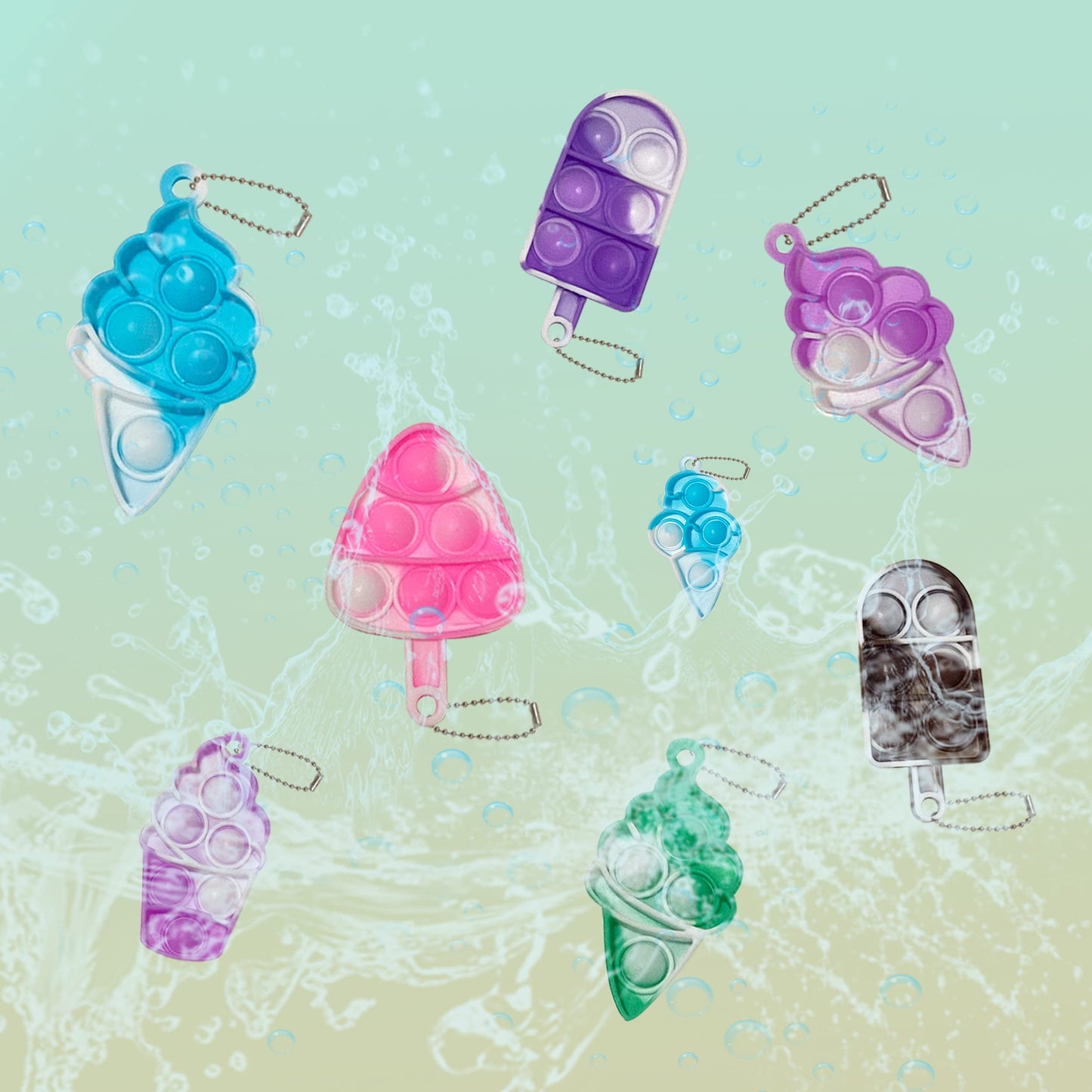 DZLUSJ 20Pcs Ice Cream Pop Keychain Fidget Toys – Stress Relief & Focus