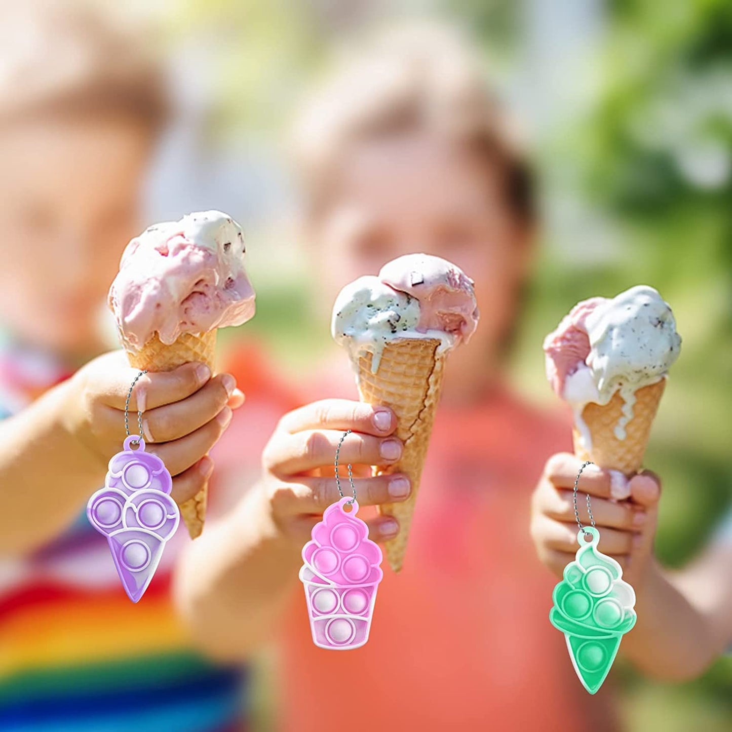 DZLUSJ 20Pcs Ice Cream Pop Keychain Fidget Toys – Stress Relief & Focus