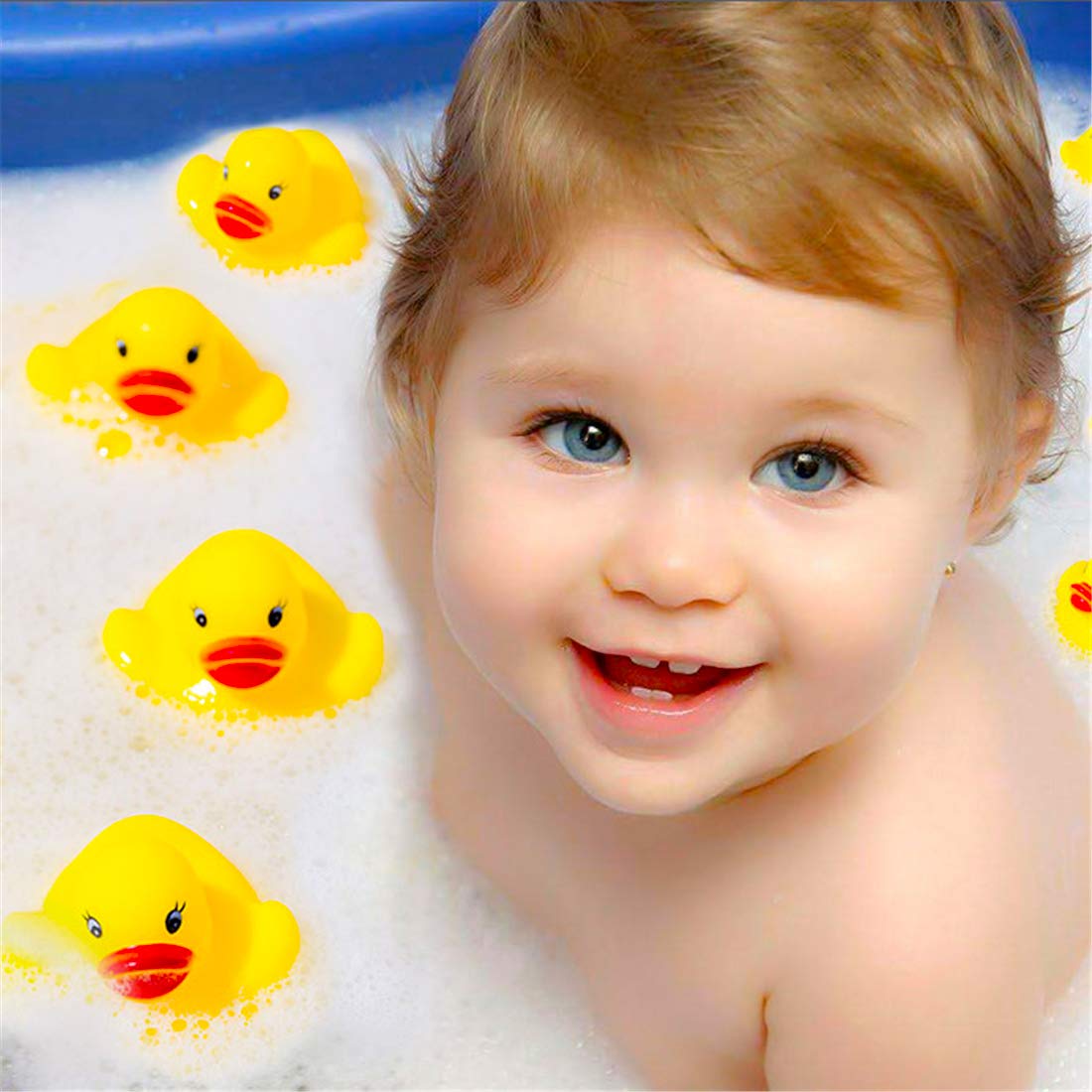 DZTIAN 31-Piece Float & Squeak Rubber Duck Bath Toys for Kids