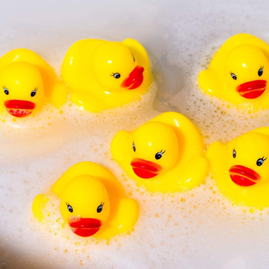 DZTIAN 51-Piece Float & Squeak Rubber Ducks Bath Toys for Kids