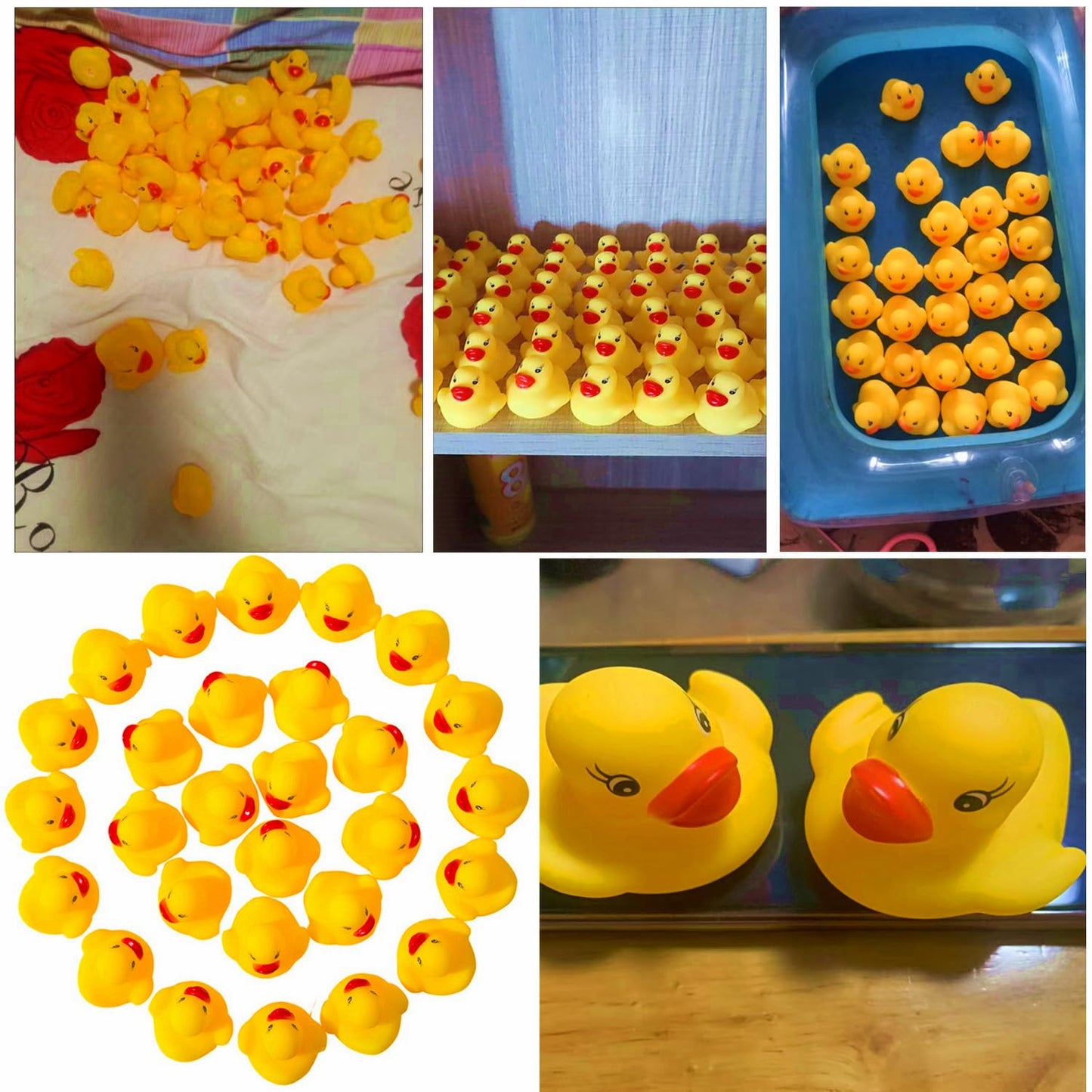 DZTIAN 51-Piece Float & Squeak Rubber Ducks Bath Toys for Kids