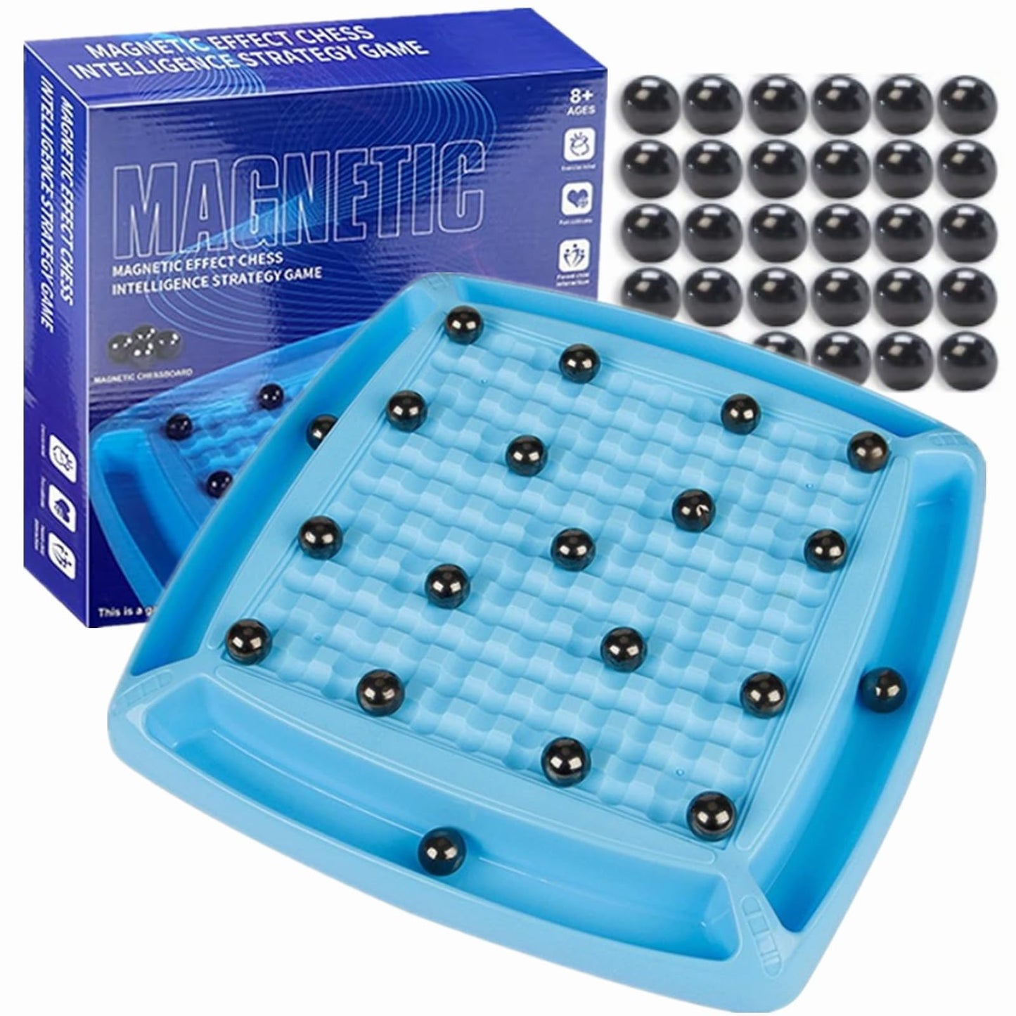 DZX Magnetic Chess Game – Portable 30-Stone Magnetic Chess Set for Tabletop Play
