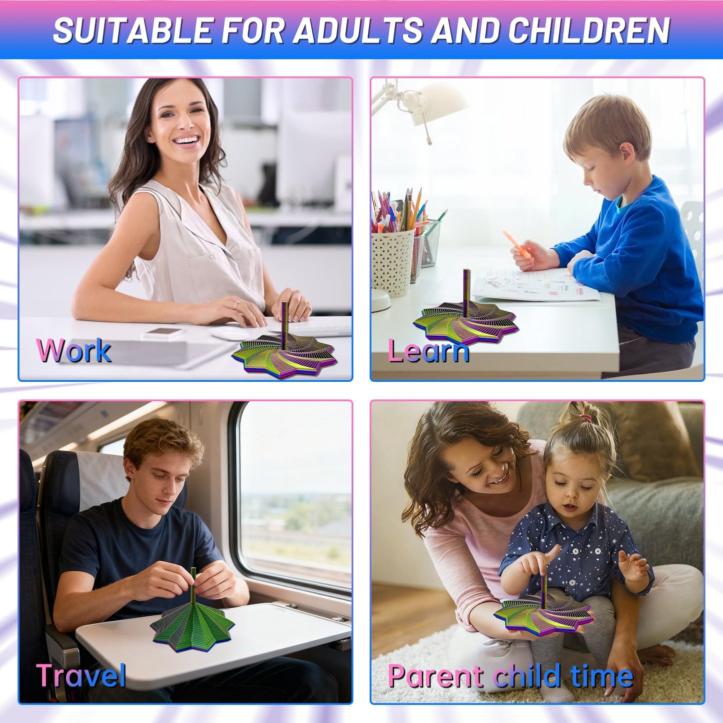 DZZ 3D Printed Expanded Sensory Fidget Star – Stress Relief Toy for Adults