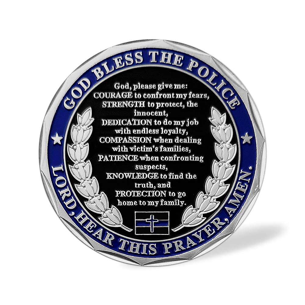 Saint Michael Law Enforcement Challenge Coin – God Bless The Police Prayer | E-coin