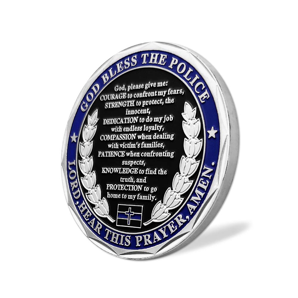 Saint Michael Law Enforcement Challenge Coin – God Bless The Police Prayer | E-coin