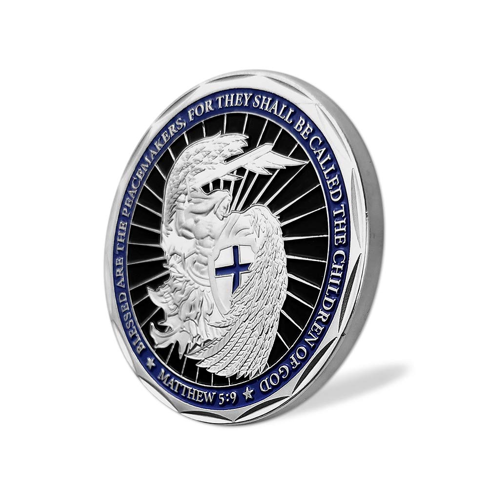 Saint Michael Law Enforcement Challenge Coin – God Bless The Police Prayer | E-coin