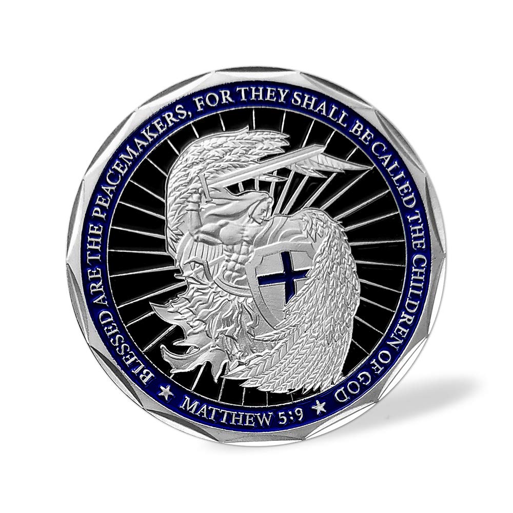 Saint Michael Law Enforcement Challenge Coin – God Bless The Police Prayer | E-coin