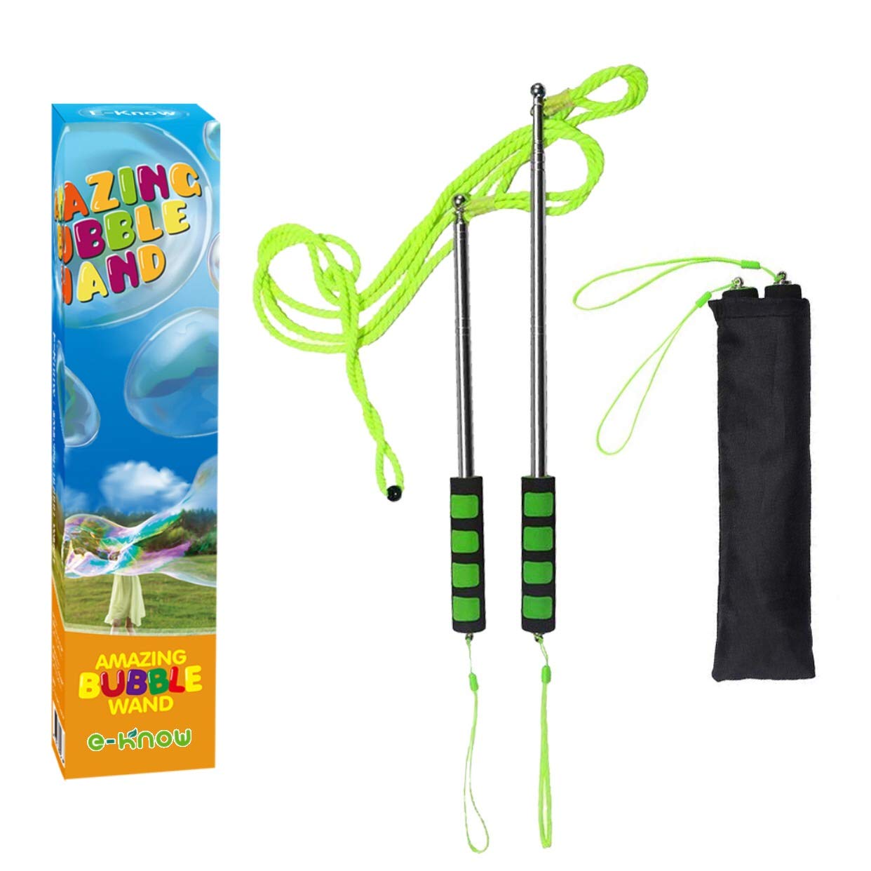 E-Know Bubble Wand | Telescopic Stainless Steel Giant Bubble Wand for Outdoor Fun