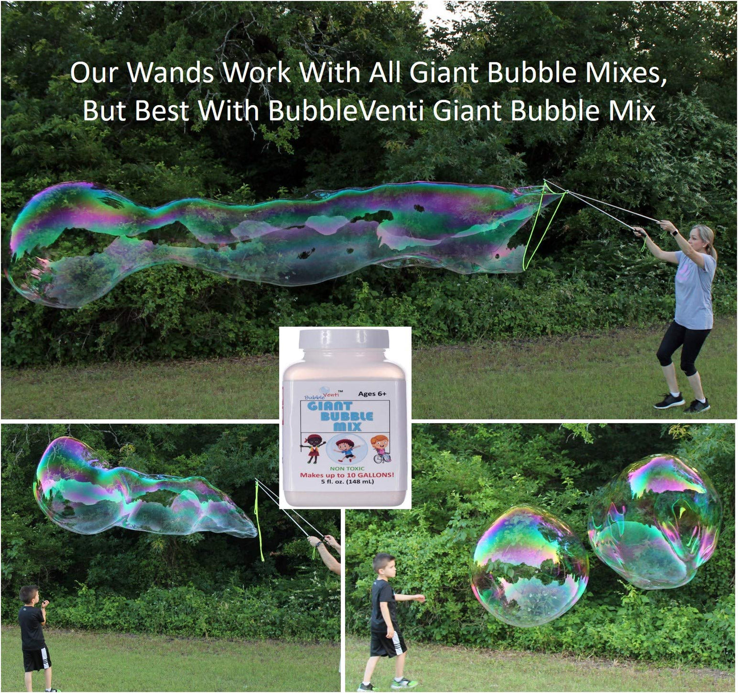E-Know Bubble Wand | Telescopic Stainless Steel Giant Bubble Wand for Outdoor Fun