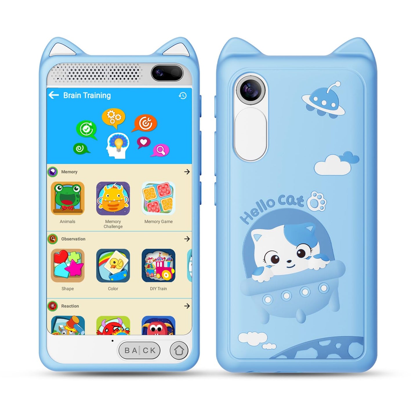 E teacher Kids Phone 3.97-inch Touchscreen with Educational Games, 2000mAh Battery, Dual Camera, 8GB SD Card
