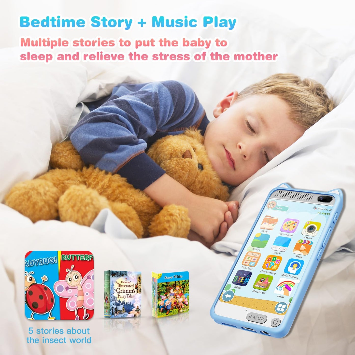 E teacher Kids Phone 3.97-inch Touchscreen with Educational Games, 2000mAh Battery, Dual Camera, 8GB SD Card