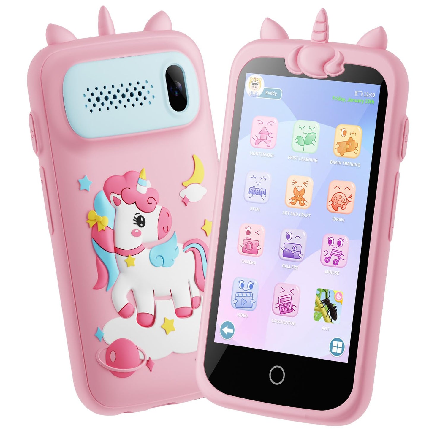 E teacher Kids Smart Phone for Girls – 3.97-inch Touchscreen Toy, 8GB, Pink