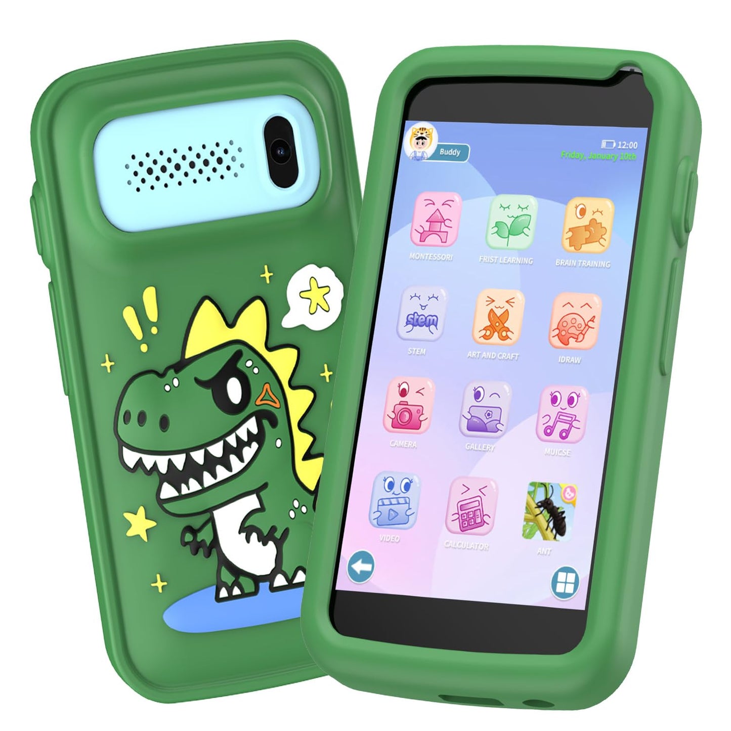 E teacher Kids Smartphone Toy – 3.97-inch Touchscreen, 200+ Puzzle Games, Music Player | Safe Play Phone for Ages 3-12