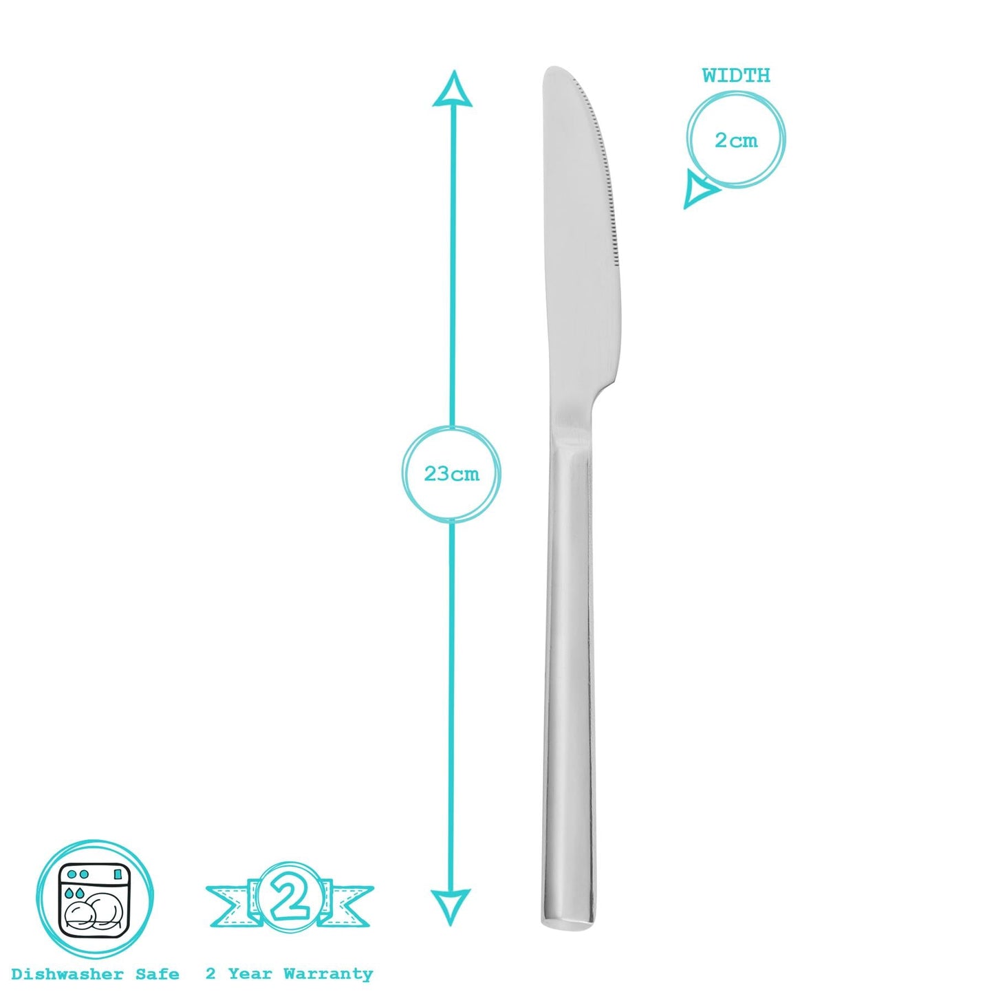 6 x Stainless Steel Dinner Knives