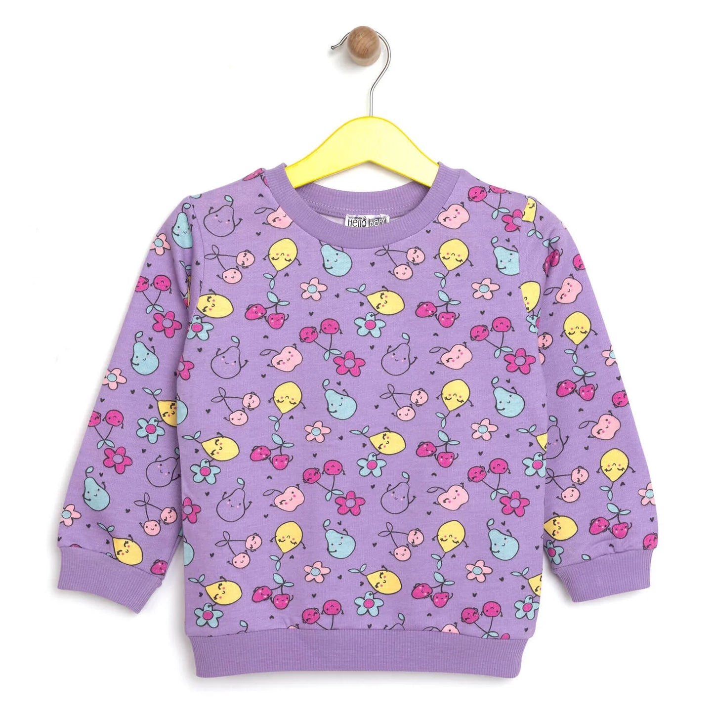 HelloBaby Baby Girl Fruit Patterned Sweatshirt - Printed