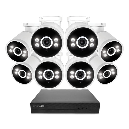 Swann AdvancedX 4K 2TB 16-Channel Wired PoE NVR CCTV with 8 Bullet Camera Kit
