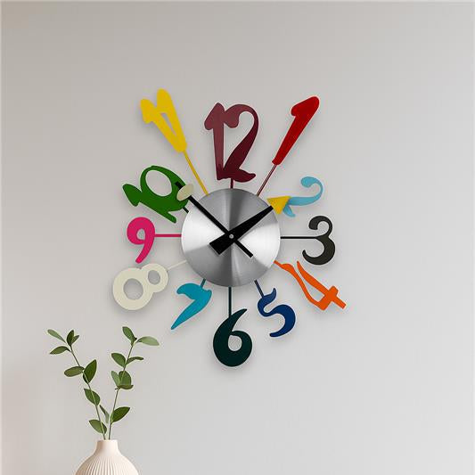 Multi Colour Funky Numbers Wall Clock | Franci