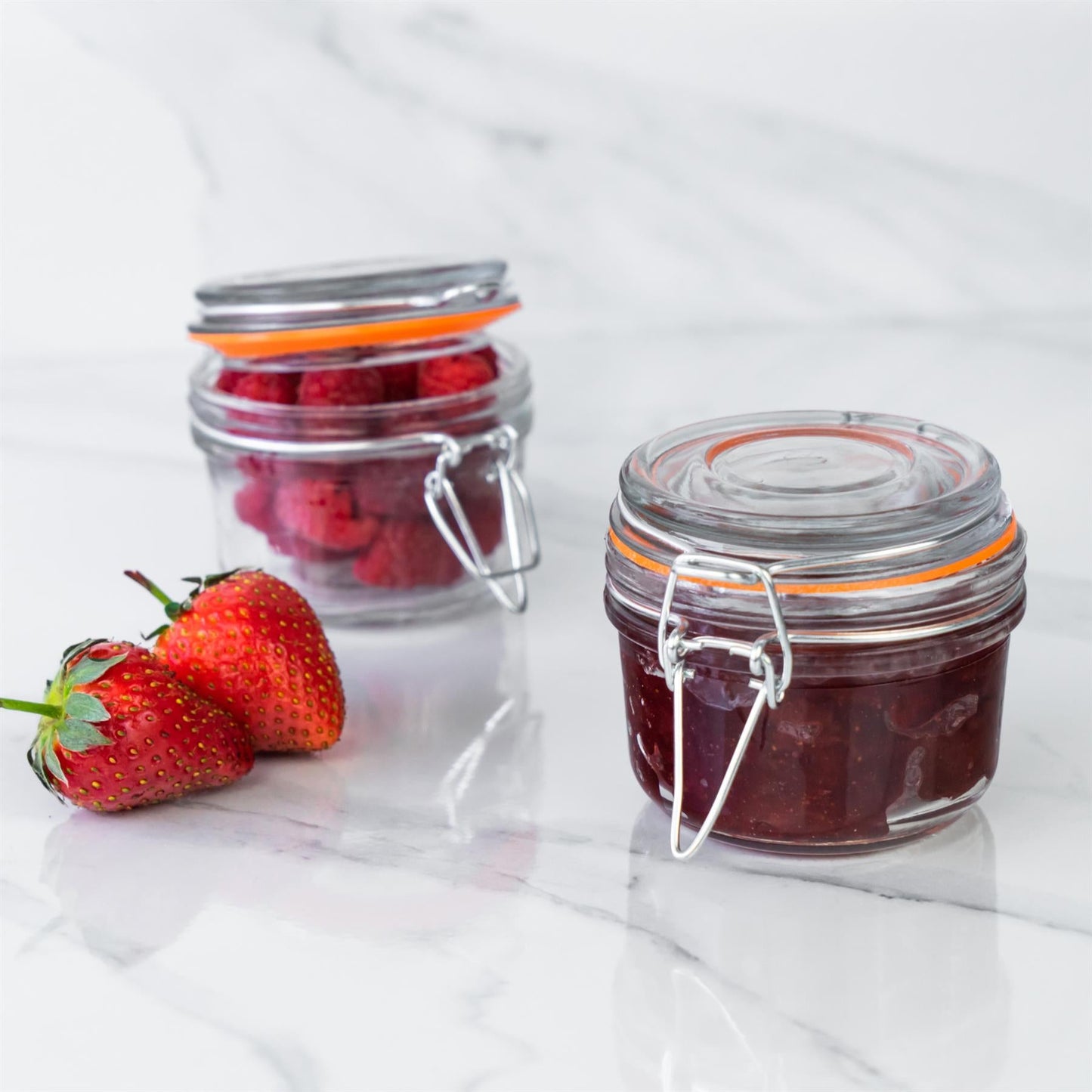 125ml Air tight Classic Glass Storage / Spice Jar + Four Free Coloured Seals