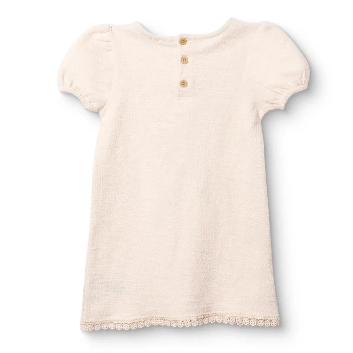 HelloBaby Girls Dress Bow Pastel Dreams Crew Neck Short Sleeve - Ecru
