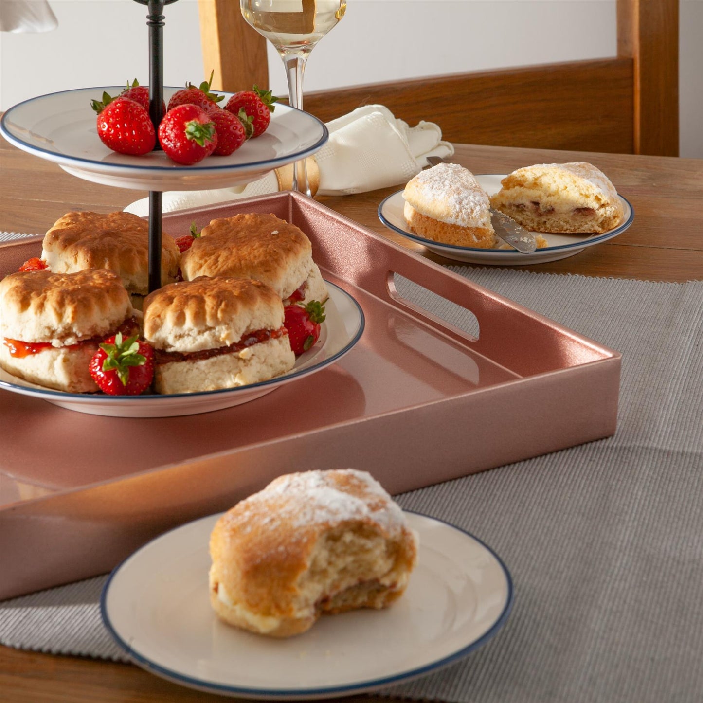 33cm Rose Gold Square Lacquer Tray