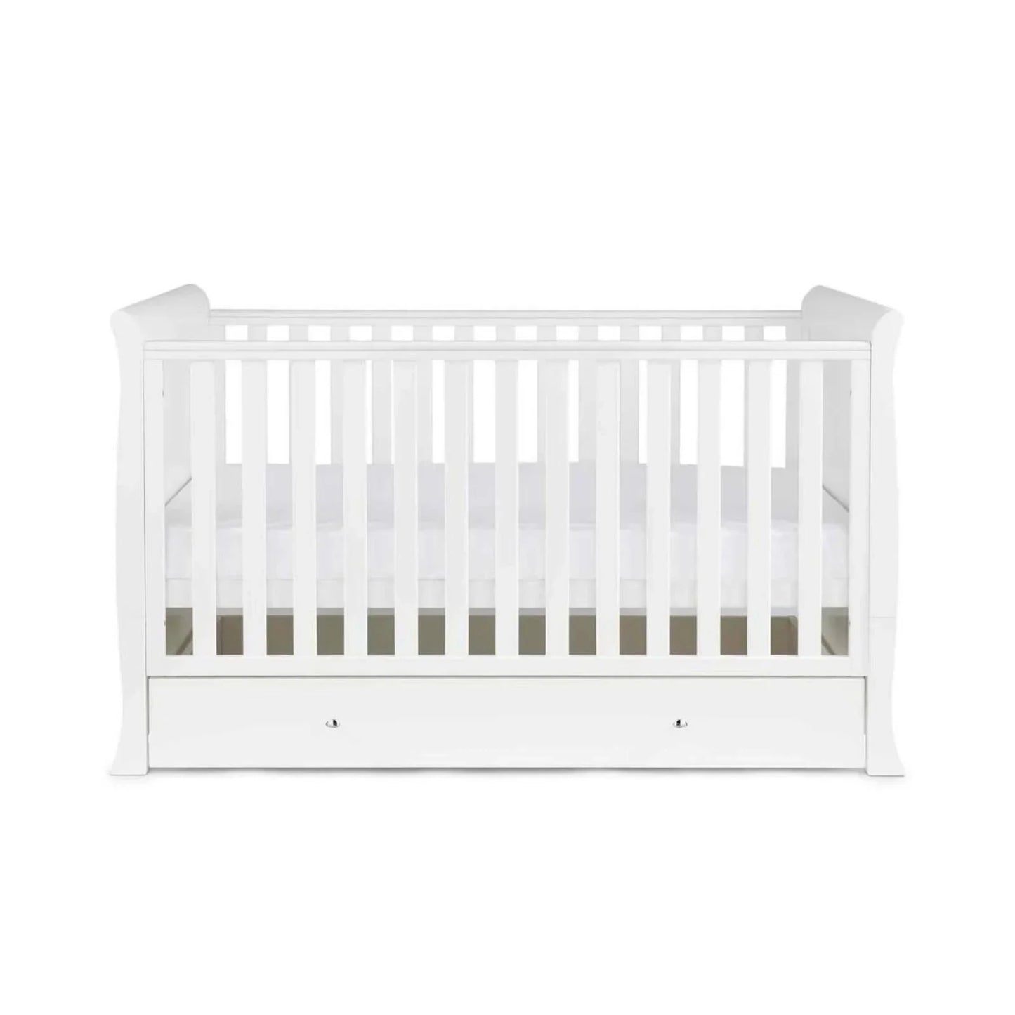 Ickle Bubba Snowdon Classic Cot Bed White - Premium Pocket Sprung Mattress