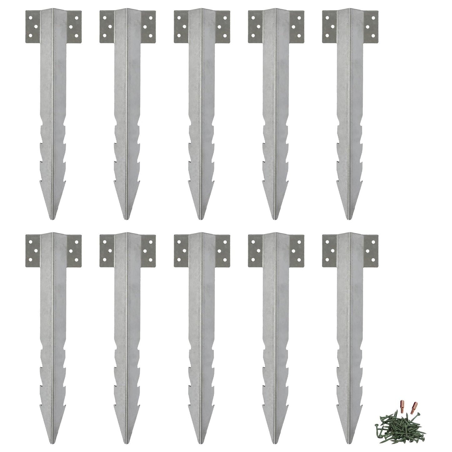 Galvanised Steel Railway Sleeper Brackets - 40cm - Pack of 10