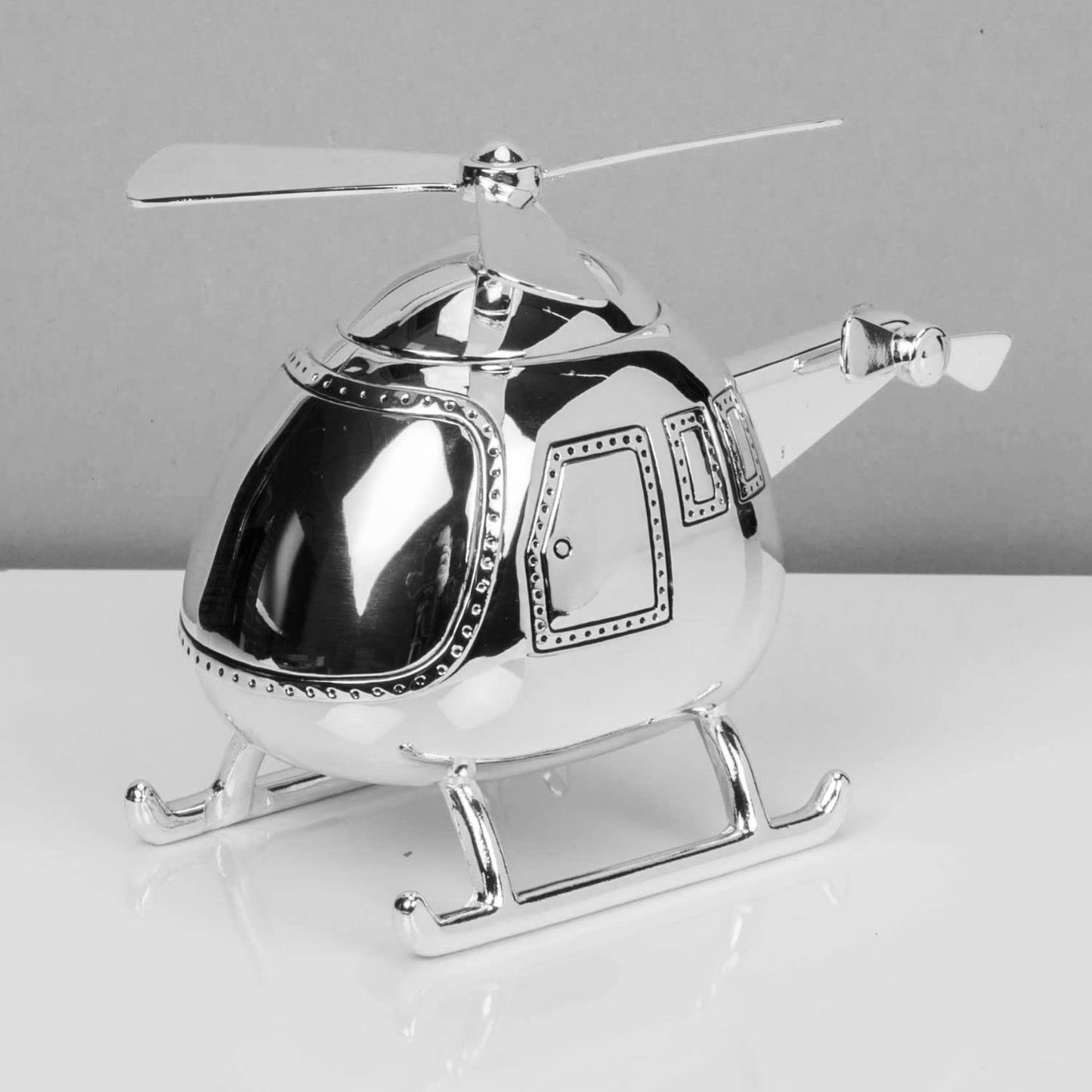 Juliana Bambino Silver Plated Money Box - Helicopter 208L