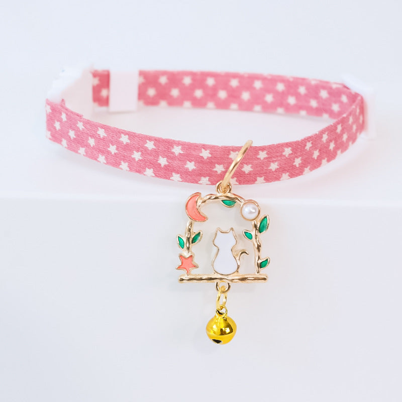 Dog Collar Cute Adjustable Silent Moon Accessory