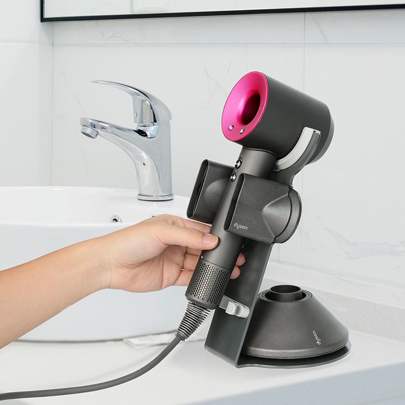 Hair Dryer Storage Rack - Wall Mounted Holder Bracket for Bathroom Organizer No Drill