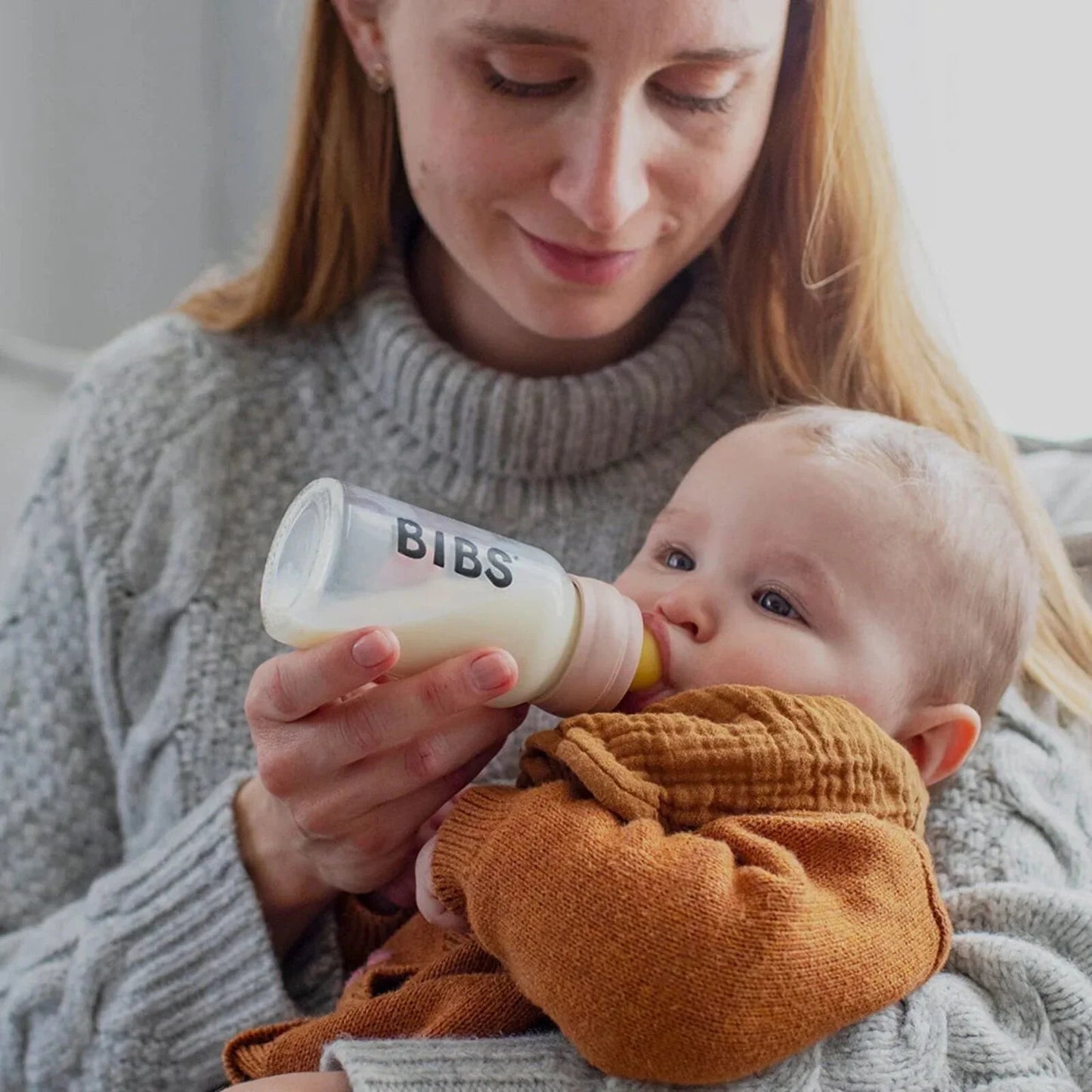 BIBS Baby Glass Bottle Complete Set Latex 225ml - Ivory